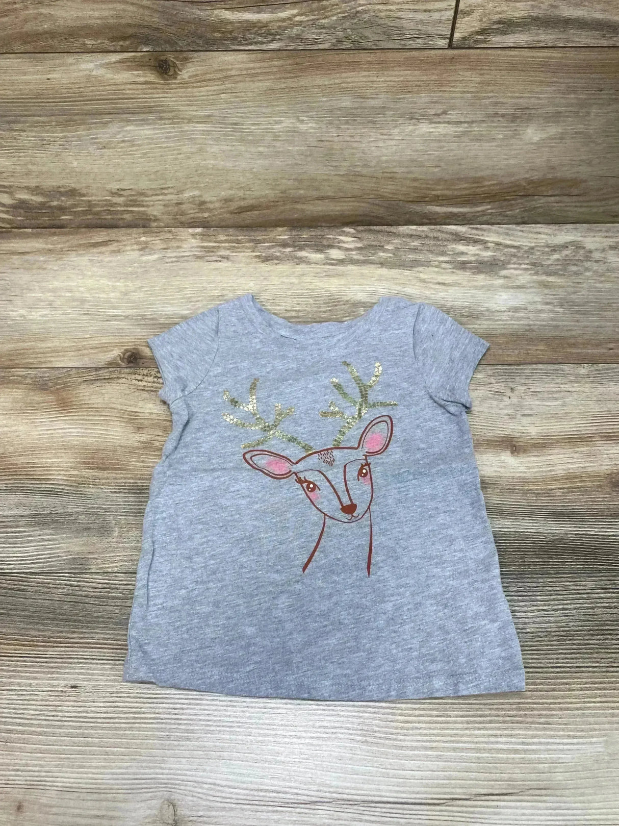 Cat & Jack Reindeer Shirt Grey sz 2T - Me n Mommy To Be