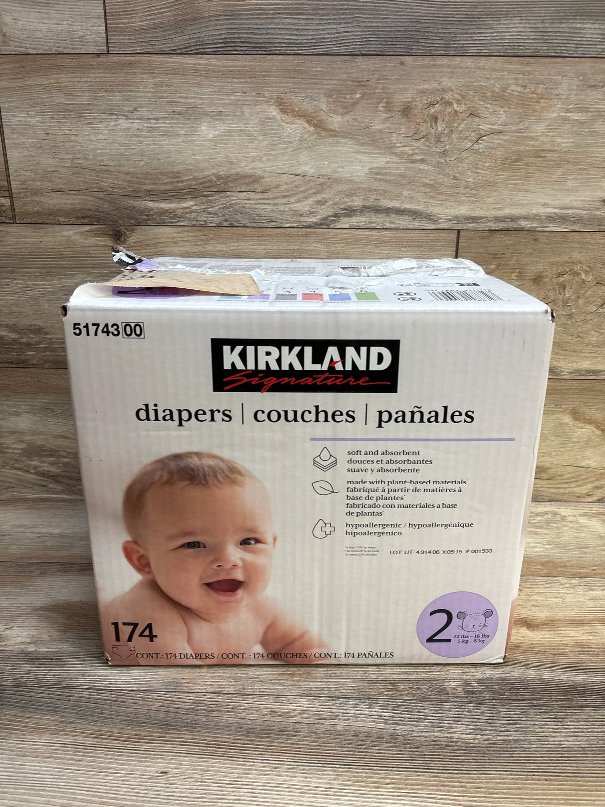 NEW Kirkland Signature Diapers Size 2, 174ct.