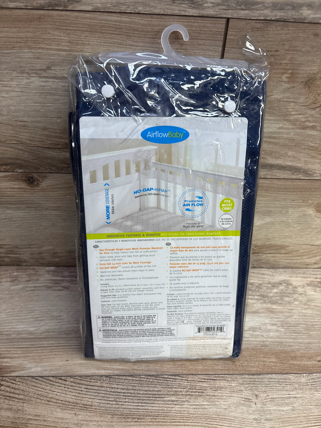 NEW Airflow Baby 14'' Crib Liner Navy