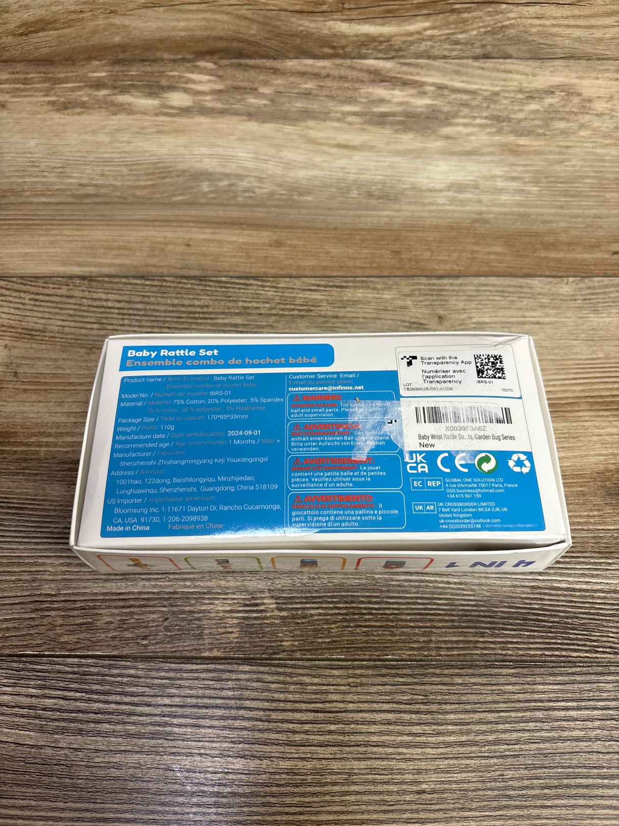 Infinno Baby Wrist Rattle Socks and Foot Finder Set 4pk