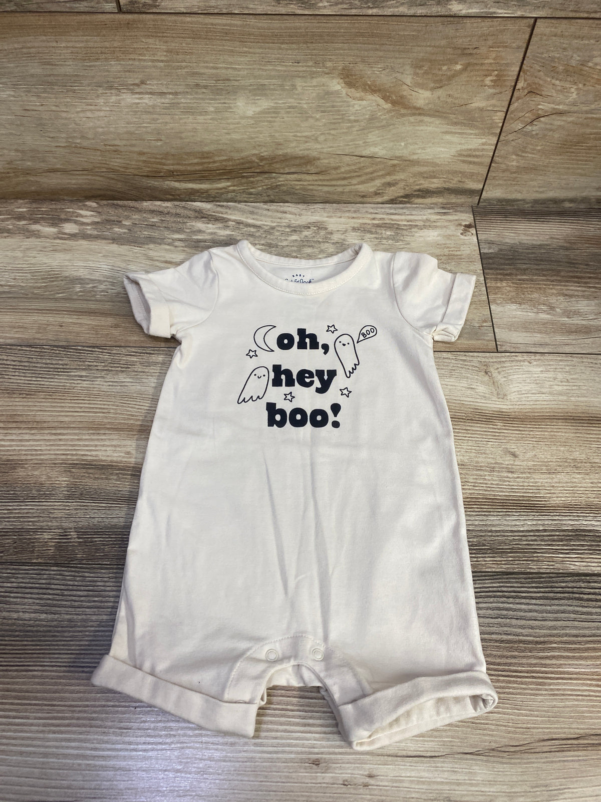 Cat & Jack 'Oh, Hey Boo!' Shortie Romper Ivory sz 3-6m