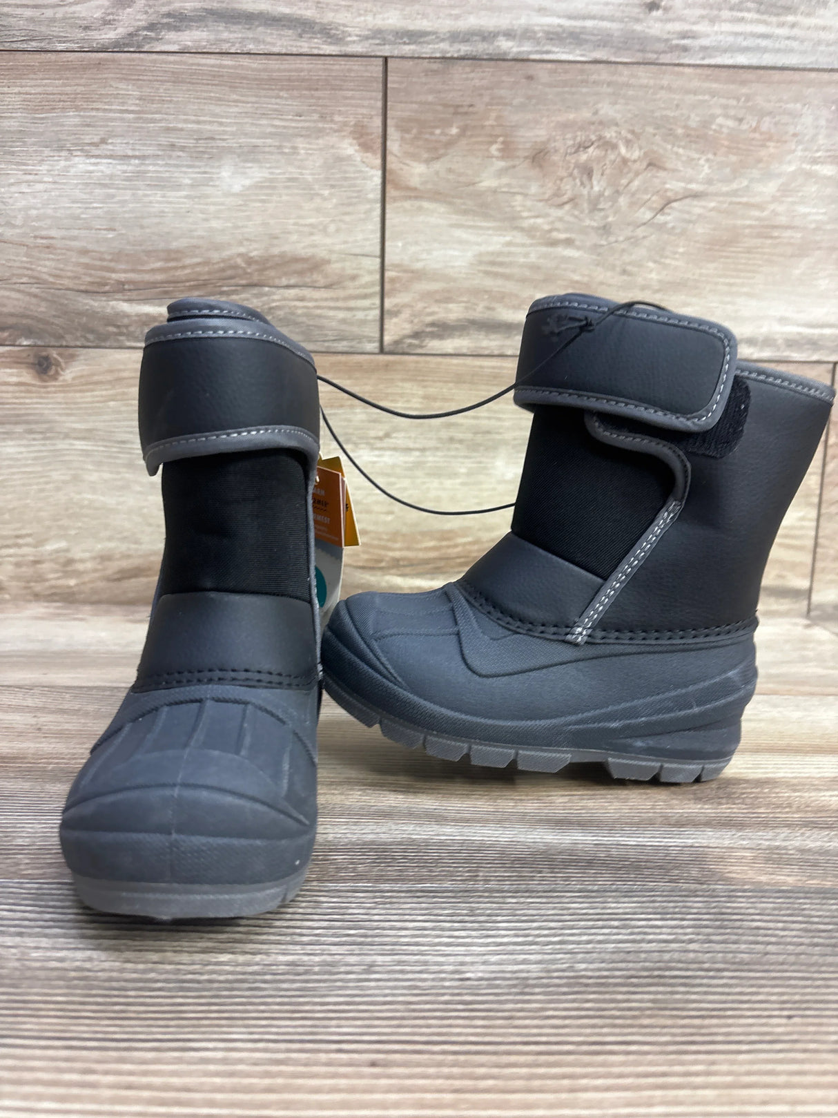 NEW Cat & Jack Lenny Winter Snow Boots Black sz 8c