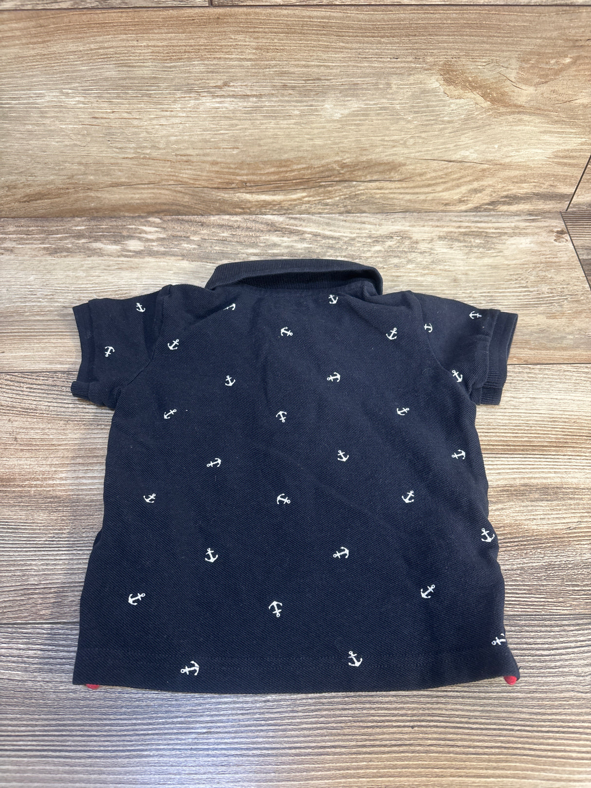 Elfindoll Classic Anchor Print Polo Shirt Navy 12-18m