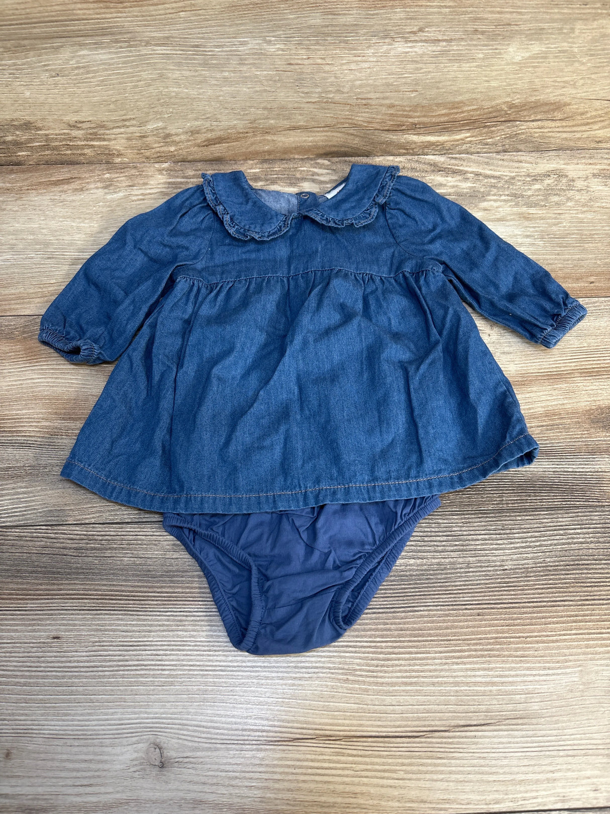 Cat & Jack 2pc Chambray Dress & Bloomers Set Blue sz 3-6m