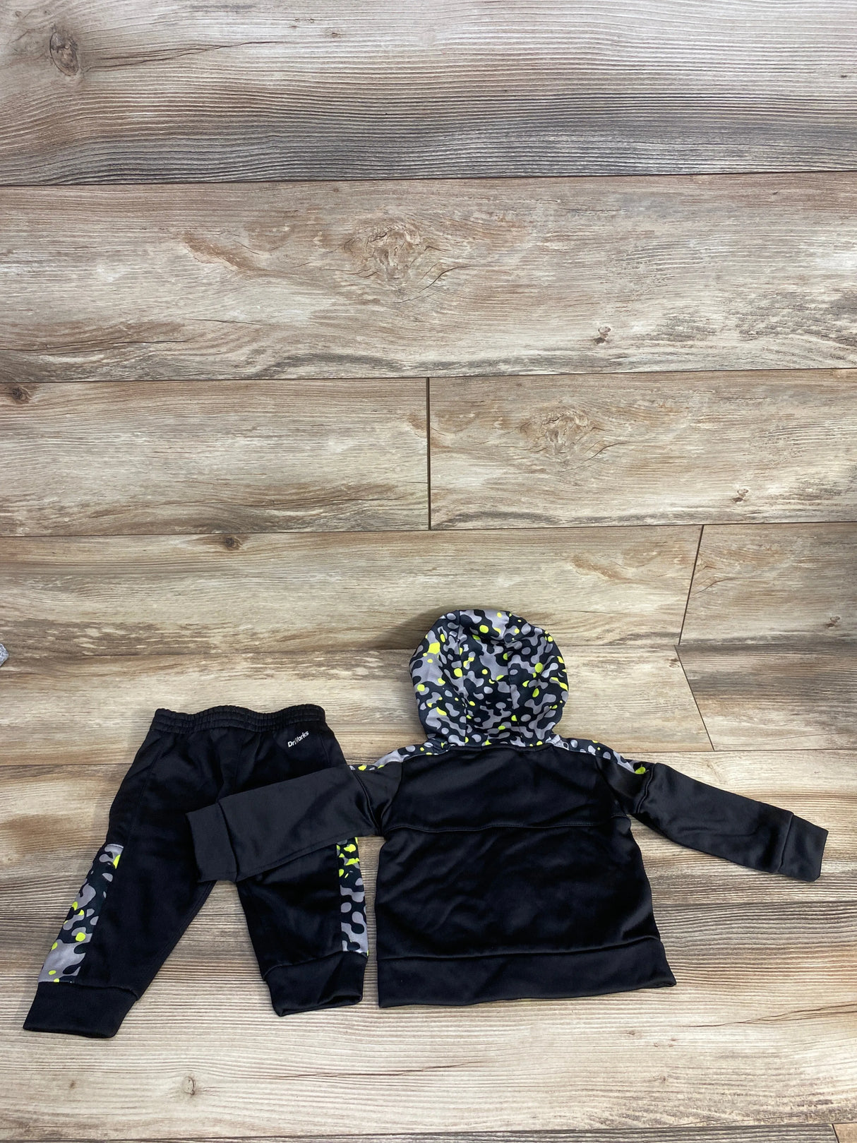 Athletic Works 2pc Active Full Zip Jacket Set Black sz 6-9m