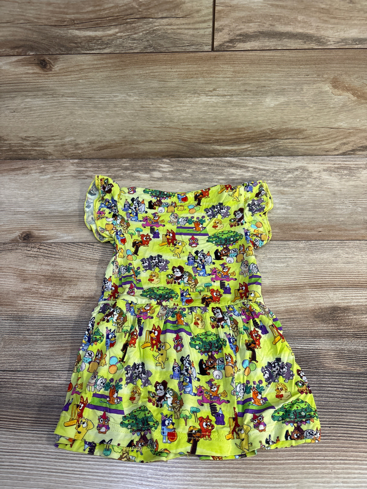Bamboozle Bamboo Bluey Bodysuit Dress Lime sz 12-18m