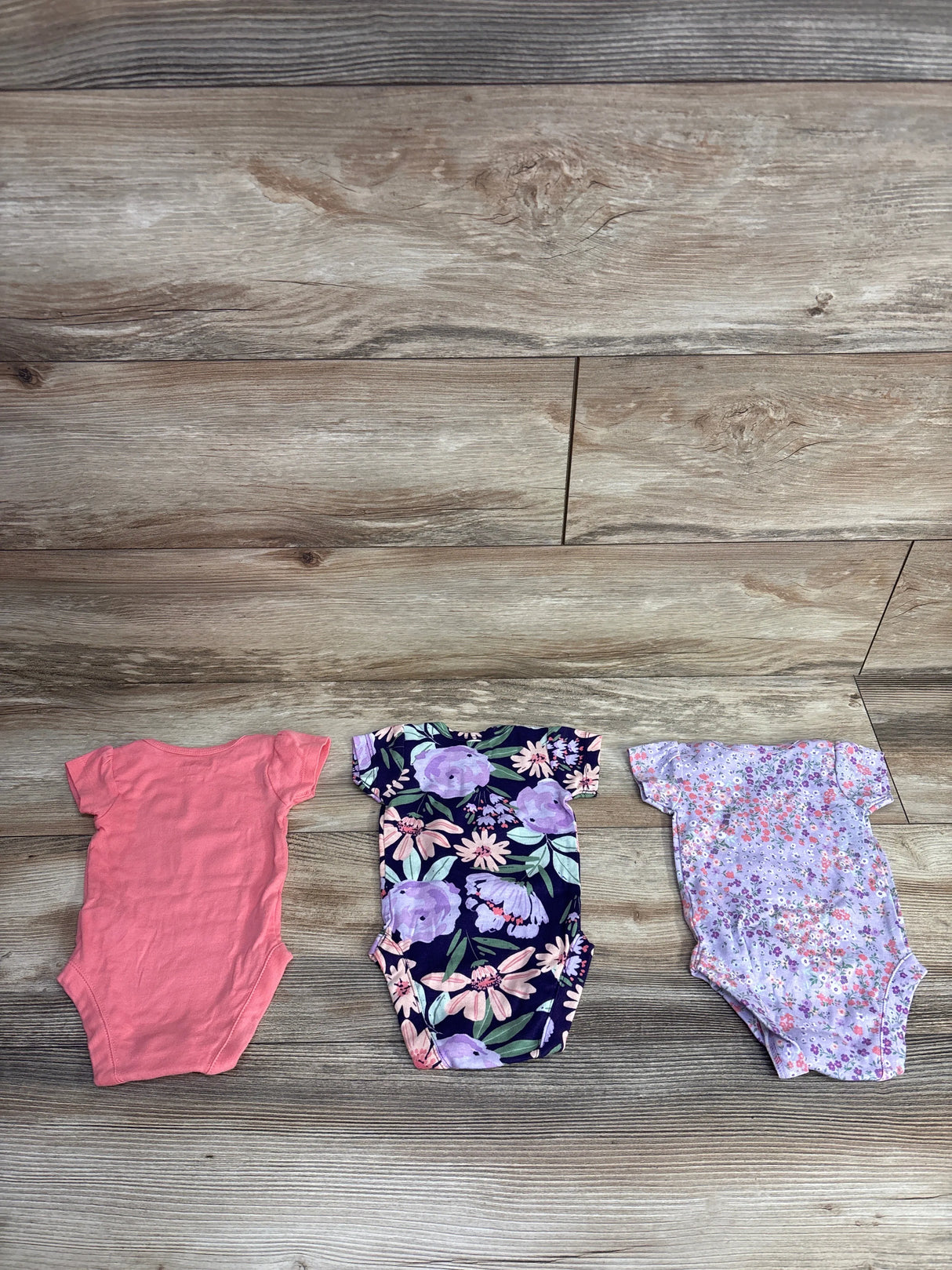 Bundles 3pk Floral Bodysuit Set Lilac sz 0-3m