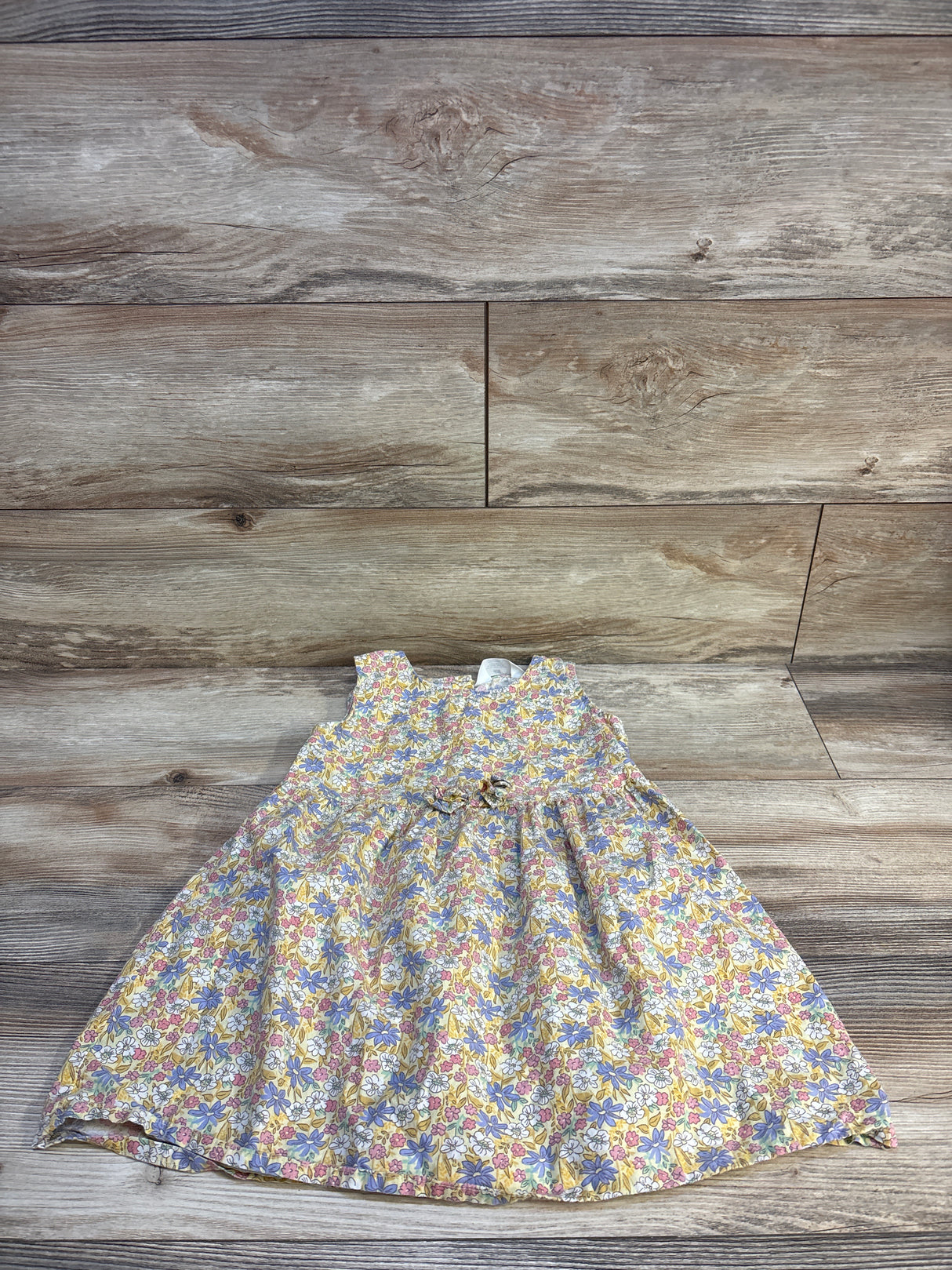 H&M Light Yellow Sleeveless Floral Dress sz 4T