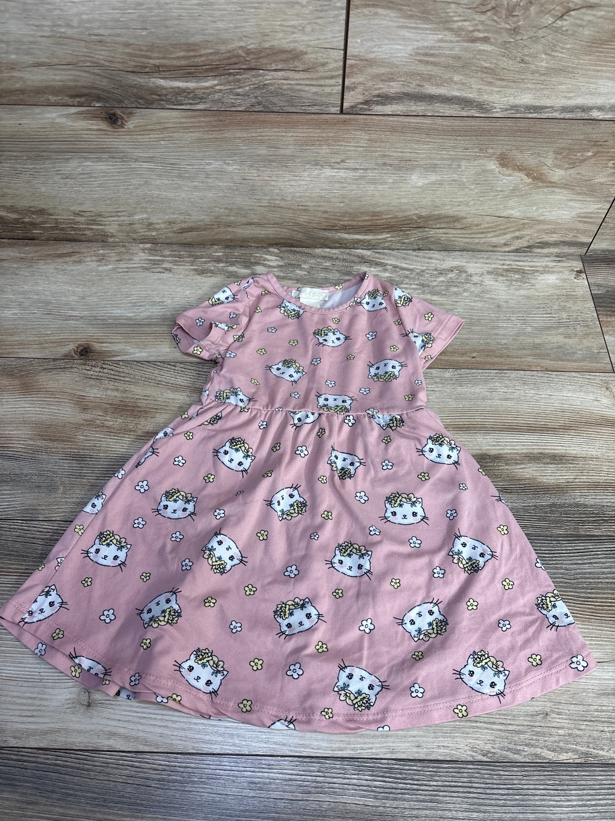 Emma & Elsa Cat Print Dress Pink sz 2T