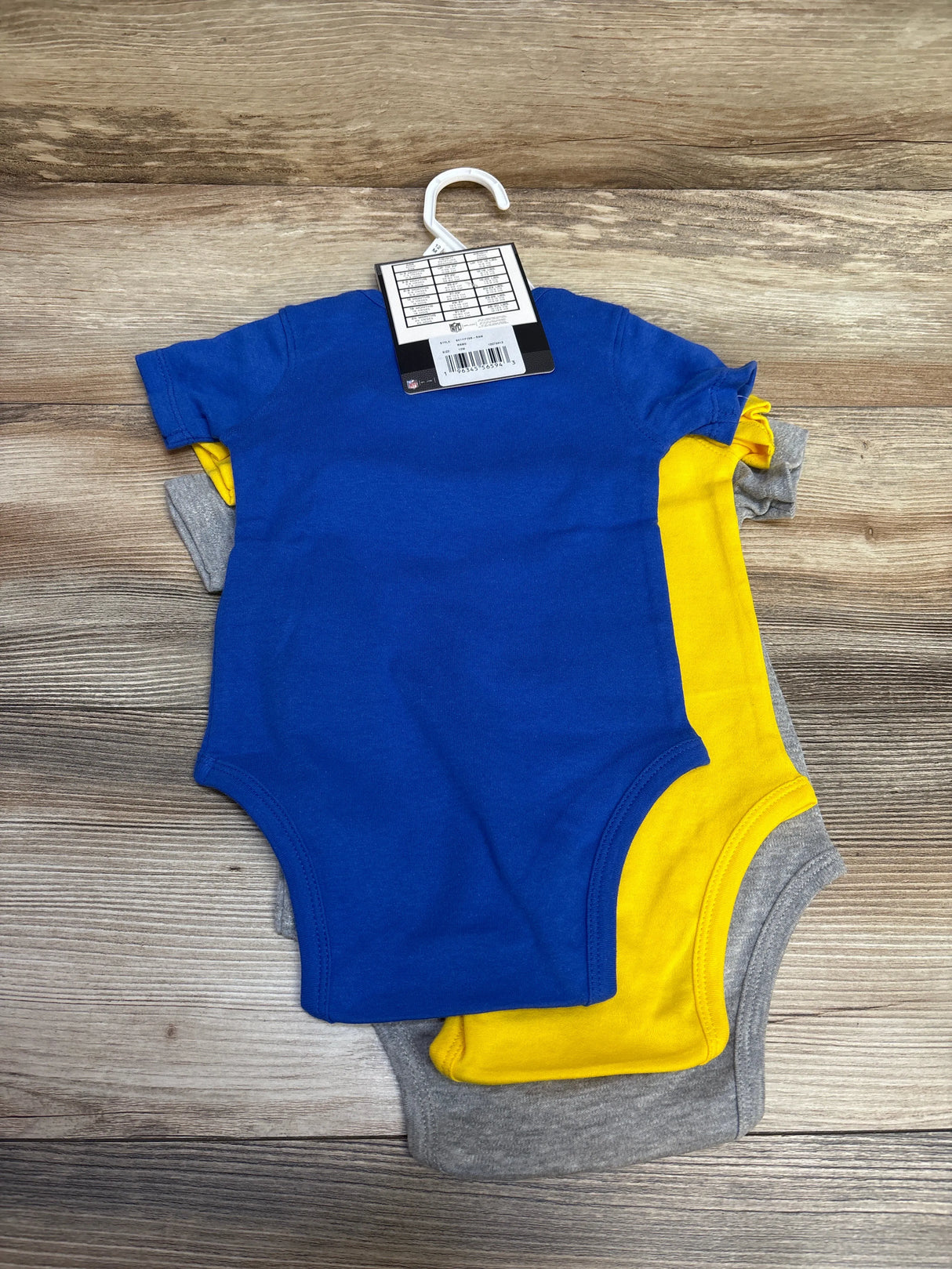 NEW NFL Los Angeles Rams 3pk Creeper Set sz 12m