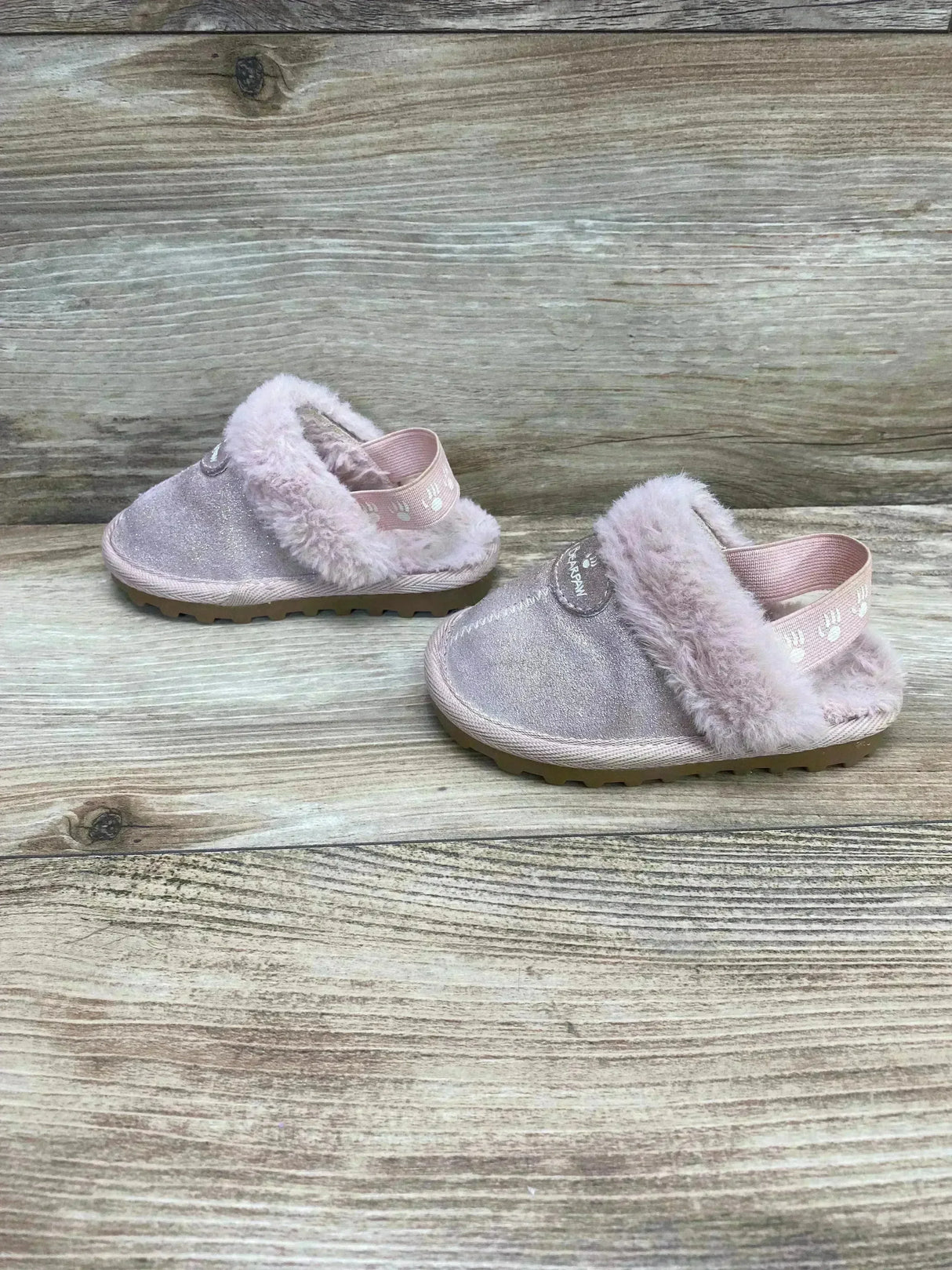 BEARPAW Rebecca Suede Slippers with Sheepskin in Light Pink - Me n Mommy To Be