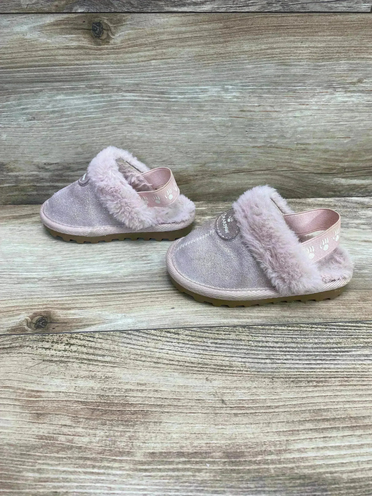 BEARPAW Rebecca Suede Slippers with Sheepskin in Light Pink - Me n Mommy To Be