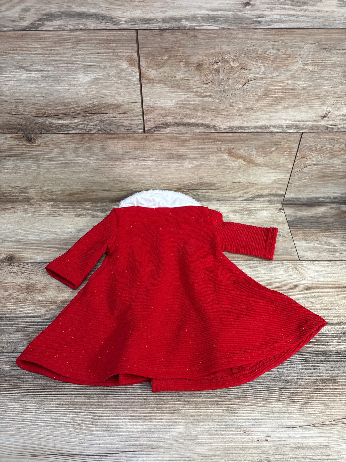 Blueberi Boulevard Ribbed Glitter Dress Coat Red sz 6m