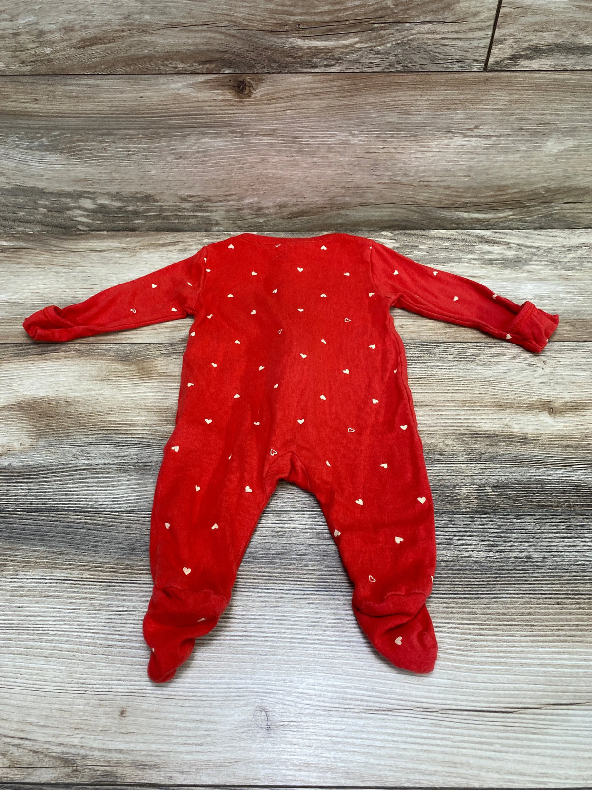Old Navy Heart Print Sleeper Red sz 0-3m - Me n Mommy To Be