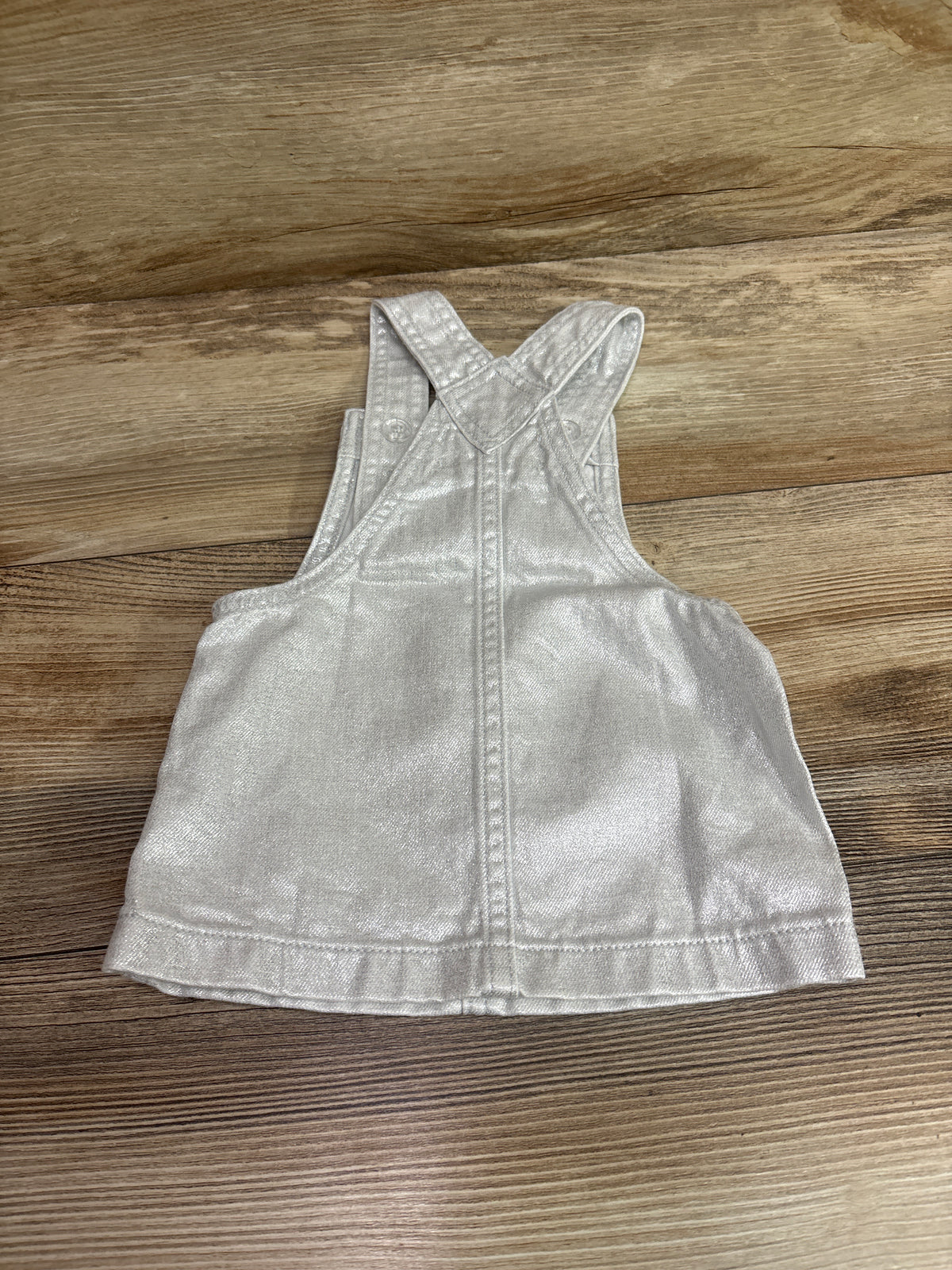 Old Navy Shiny Heart-Pocket Skirtall Silver sz 3-6m