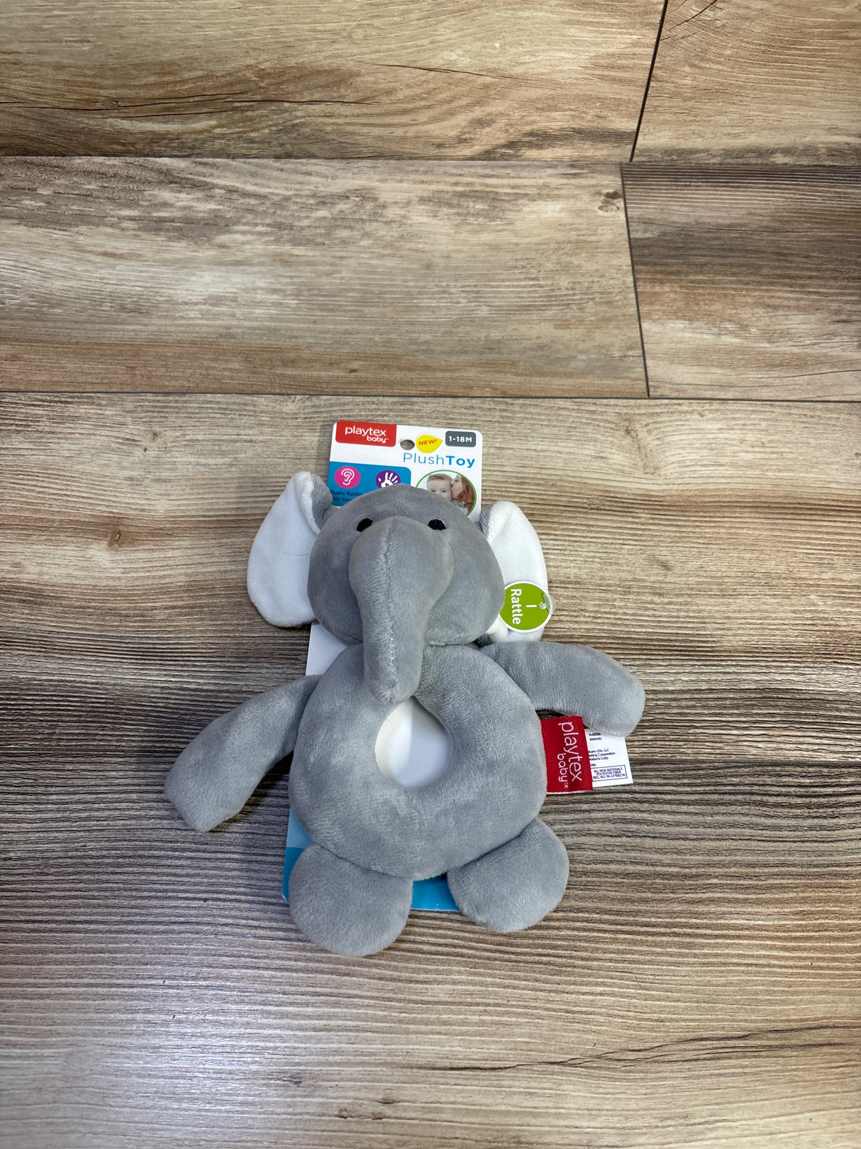 NEW Playtex Baby Plush Elephant Toy with Rattle