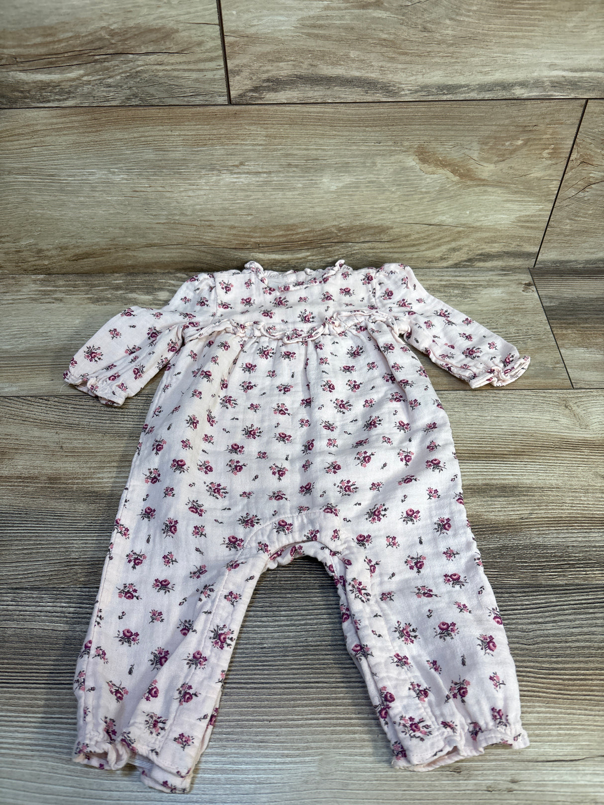 Janie & Jack Floral Ruffle Coverall Pink sz 3-6m