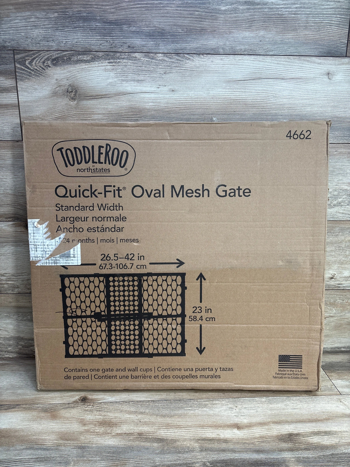 NEW Toddleroo by North States Quick-Fit® Oval Mesh Wood Gate