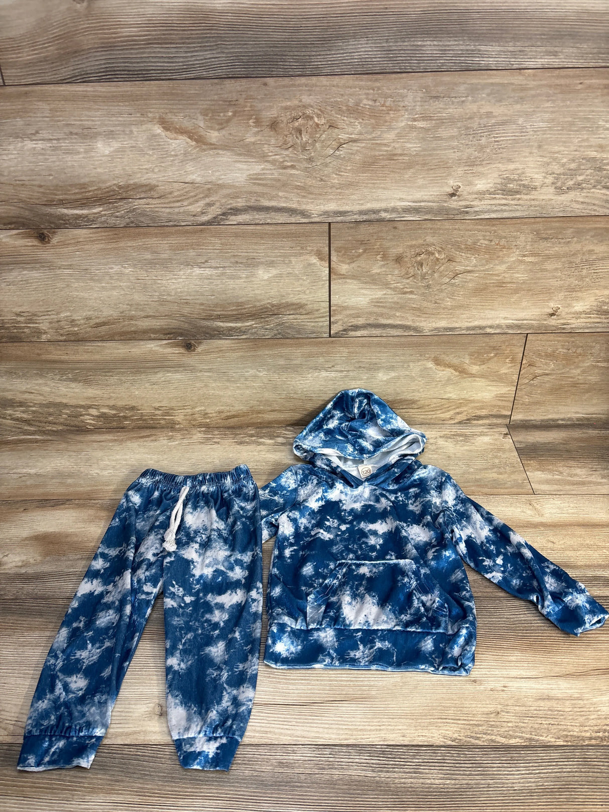 Tie-Dye Velvet 2pc Sweatshirt & Joggers Blue sz 4T