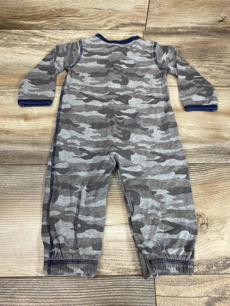 Mud Pie LS Camo Print Romper Grey sz 3-6m - Me n Mommy To Be