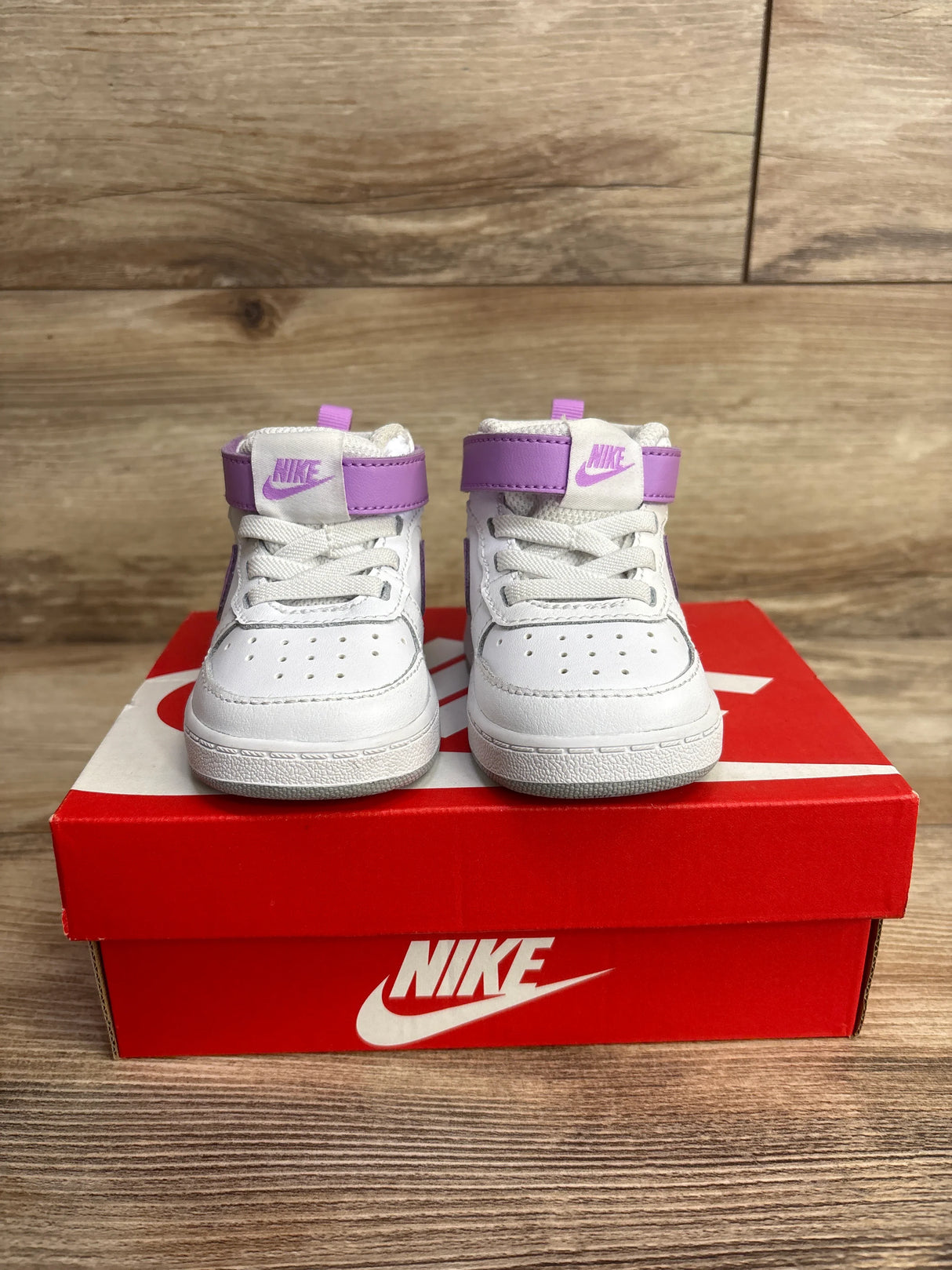Nike Court Borough Mid 2 TD 'White Fuchsia Glow' Sneakers sz 4c