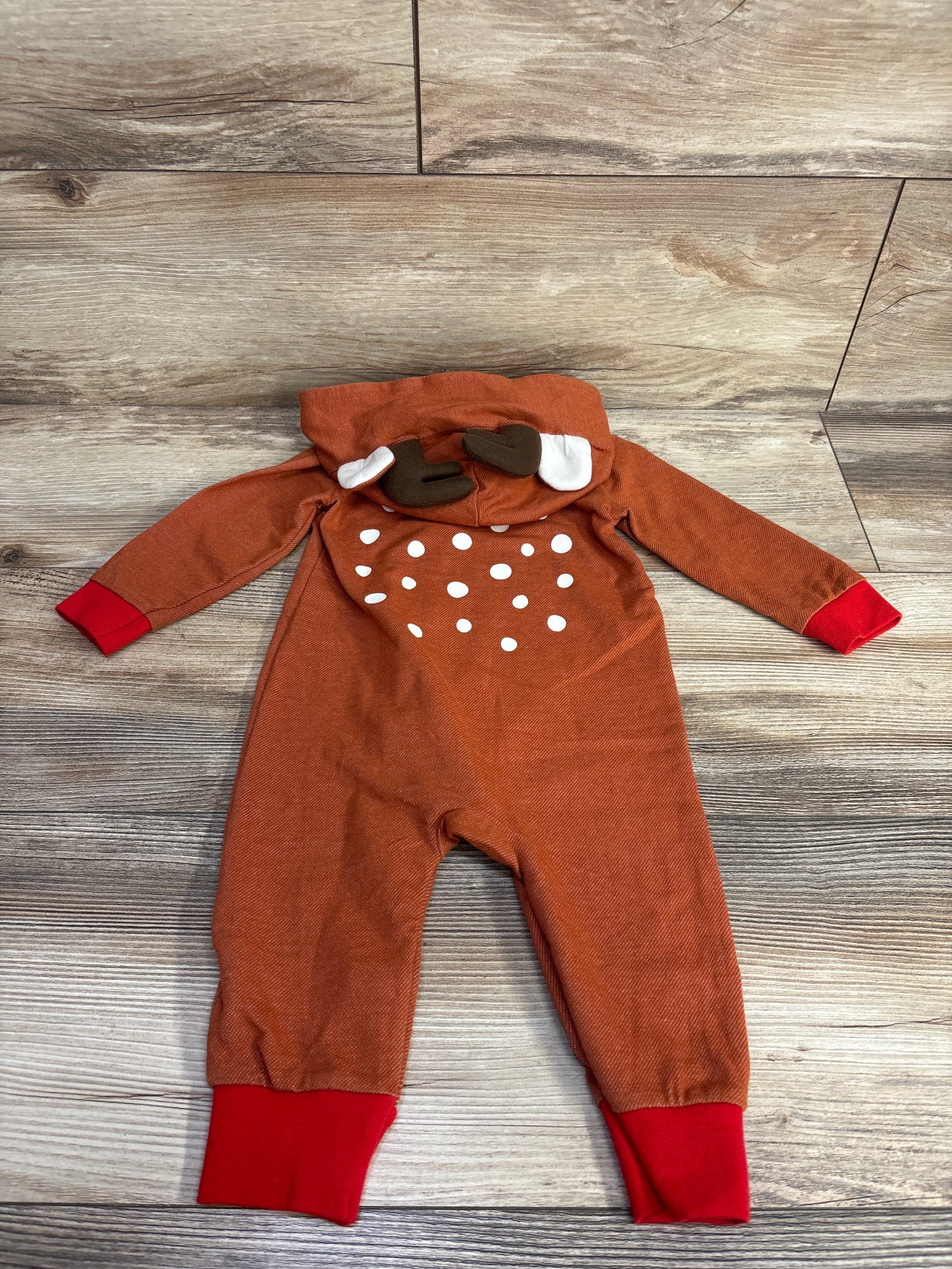 Cat & Jack Reindeer Hooded Coverall Brown sz 6-9m