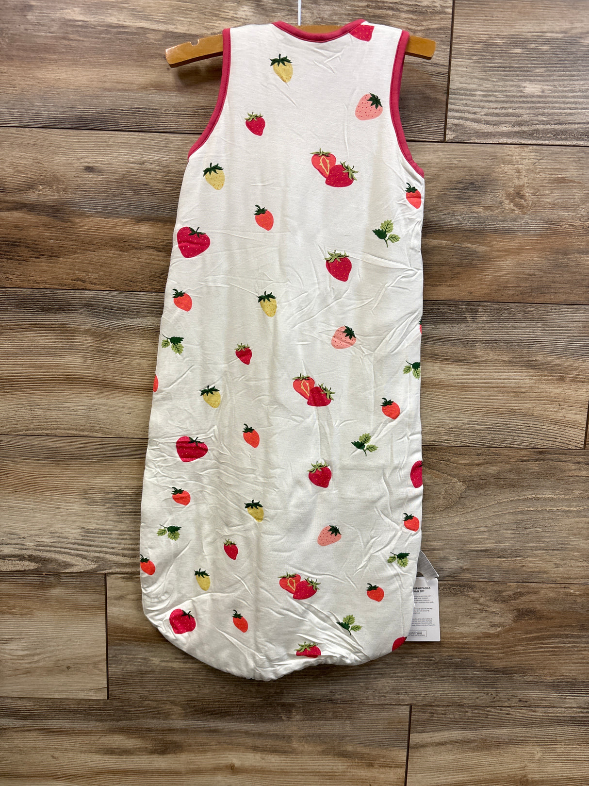 NEW BubblePanda 1.0 TOG Bamboo Sleep Sack Strawberry White sz M/6-12m