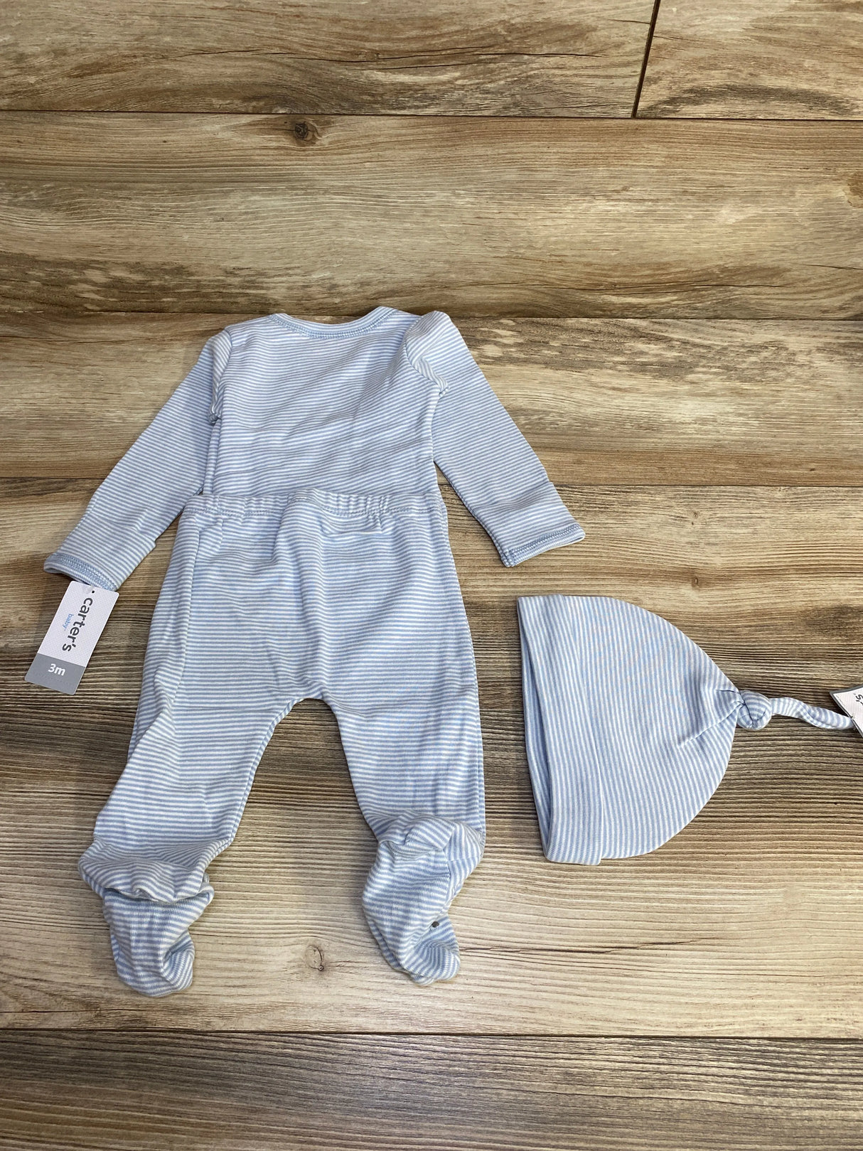 NEW Carter's 3pc Striped Kimono Top + Pants + Hat Set Blue sz 3m - Me n Mommy To Be