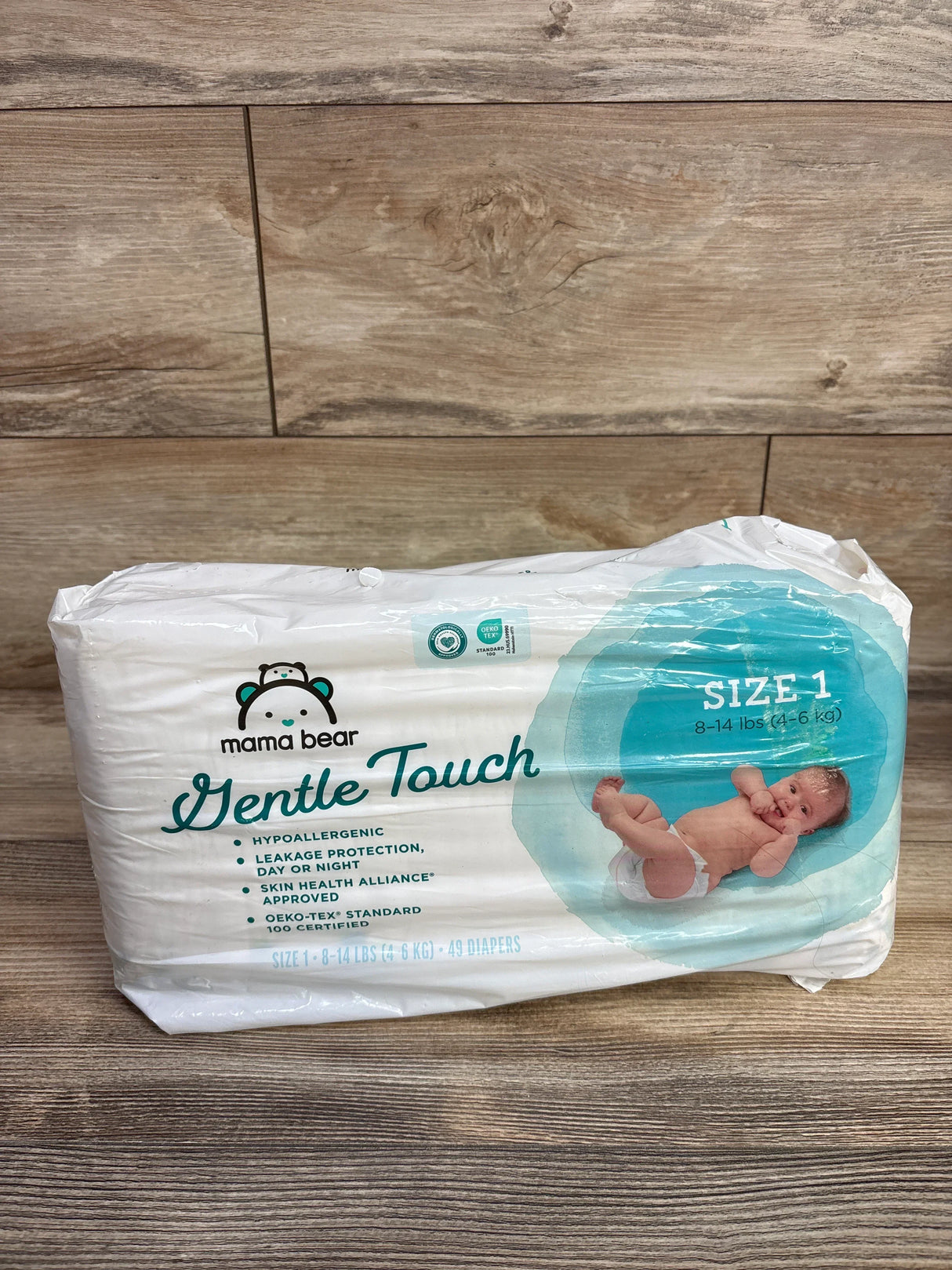 Mama Bear Gentle Touch Size 1 baby diapers pack with hypoallergenic and leakage protection features