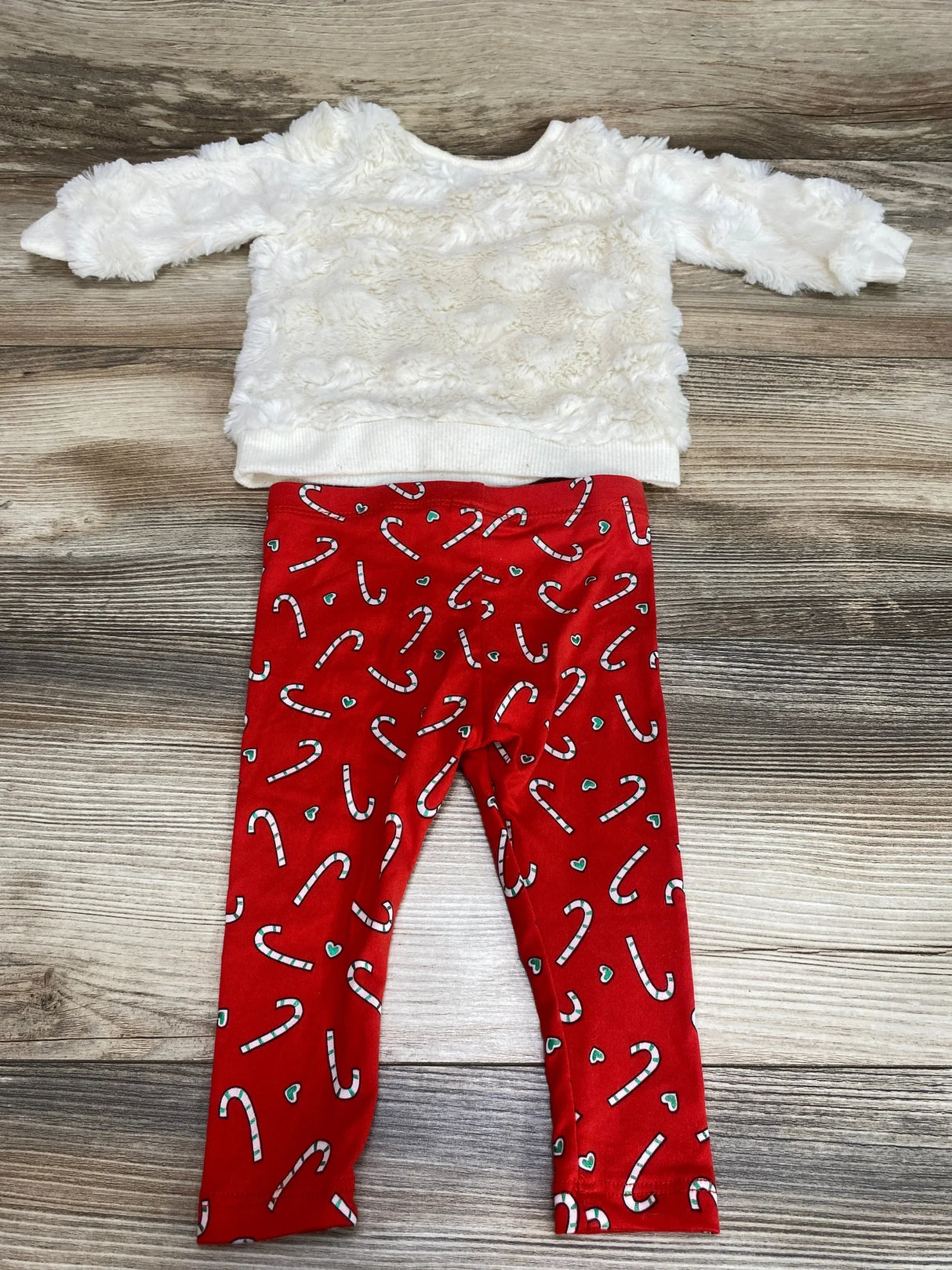 Laughing Llama 2pc Plush Sweatshirt & Leggings Cream sz 6m - Me n Mommy To Be