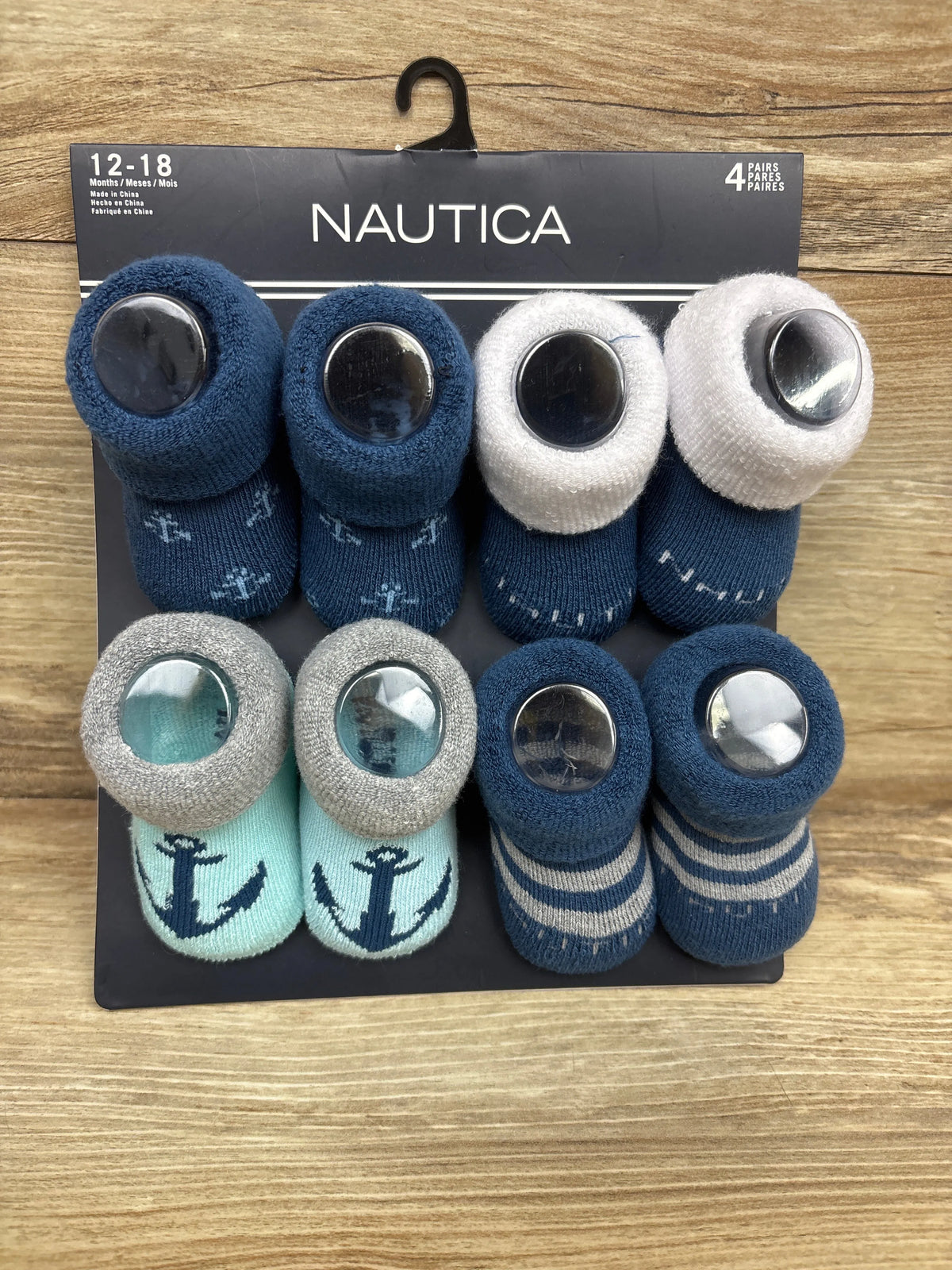 NEW Nautica 4pk Socks Blue sz 12-18m