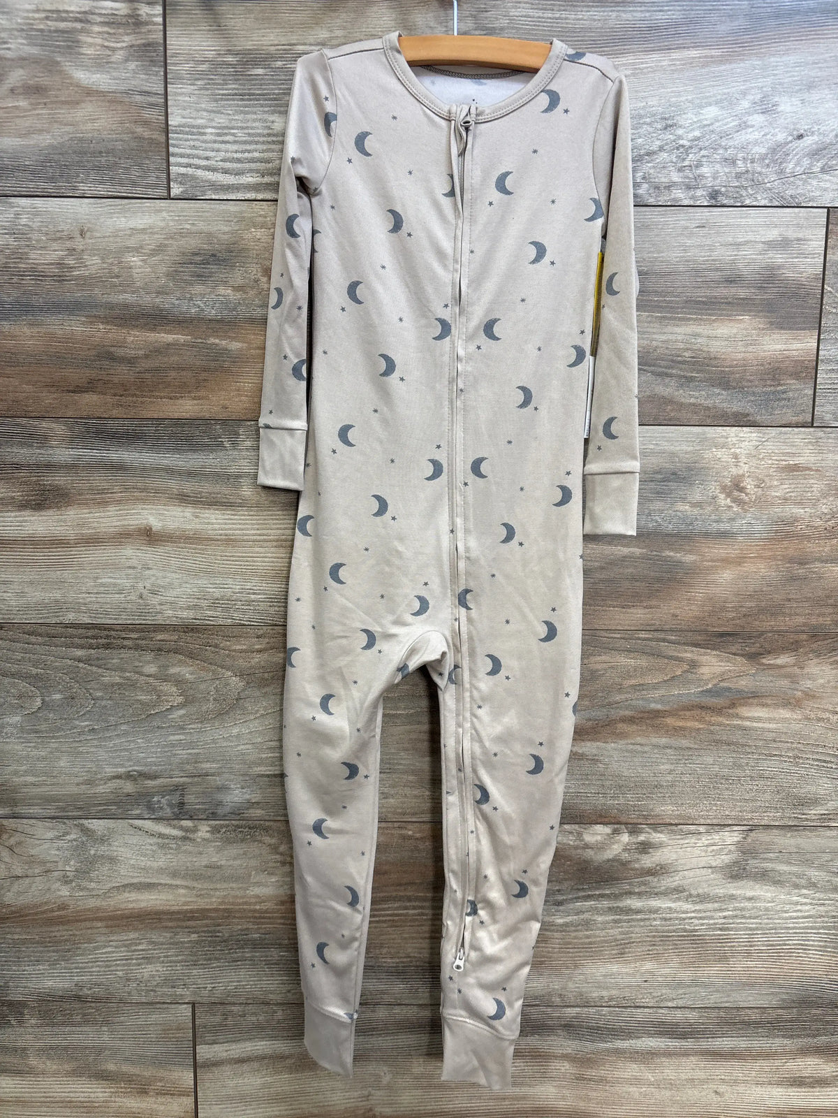Tan Cloud Island moon and star print sleeper for toddlers, size 4T