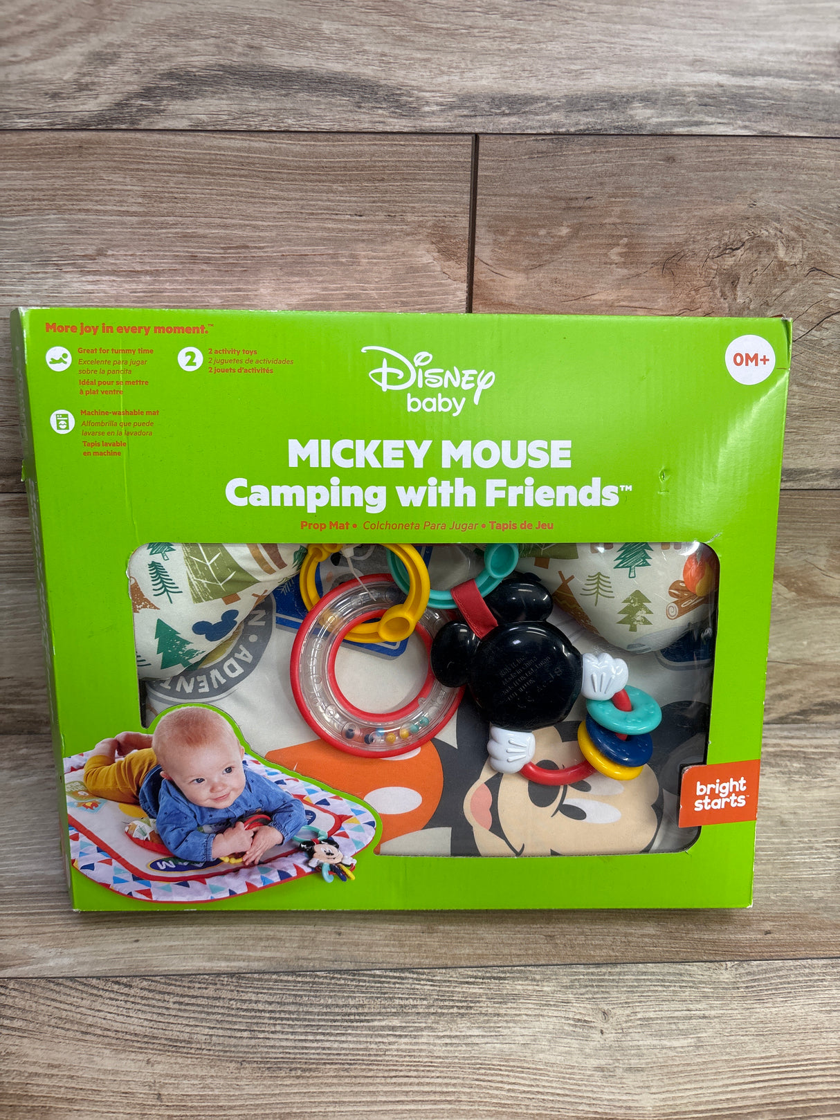 Bright Starts Disney Mickey Mouse Camping with Friends Tummy Time Prop Mat
