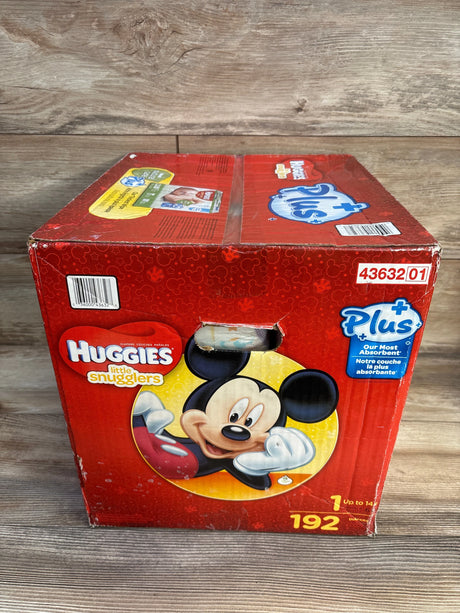 NEW Box of Huggies Plus Little Snugglers Diapers 192ct, Size 1 - Me n Mommy To Be