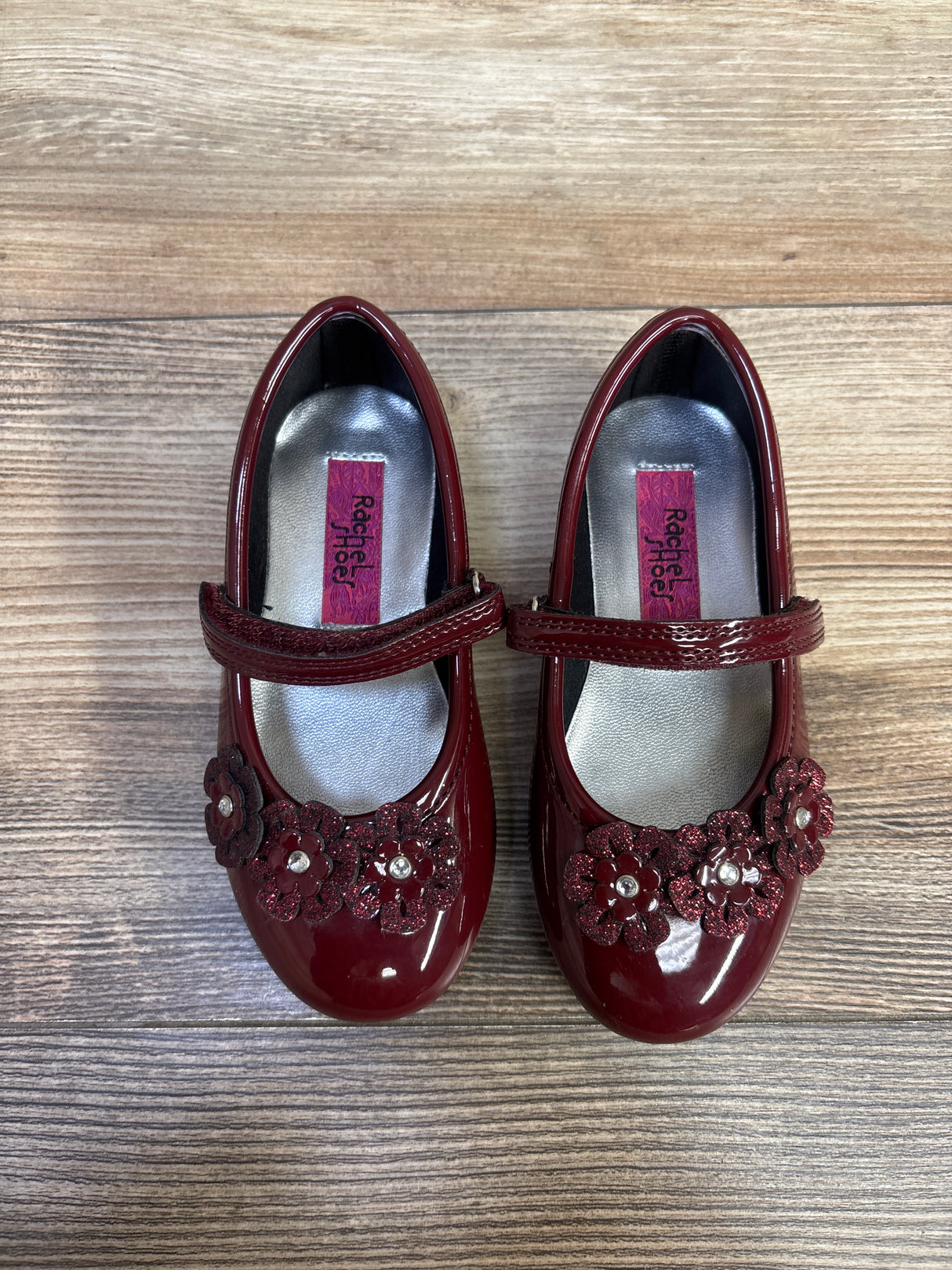 Rachel Shoes Lil' Abelina Flats Burgundy sz 8c