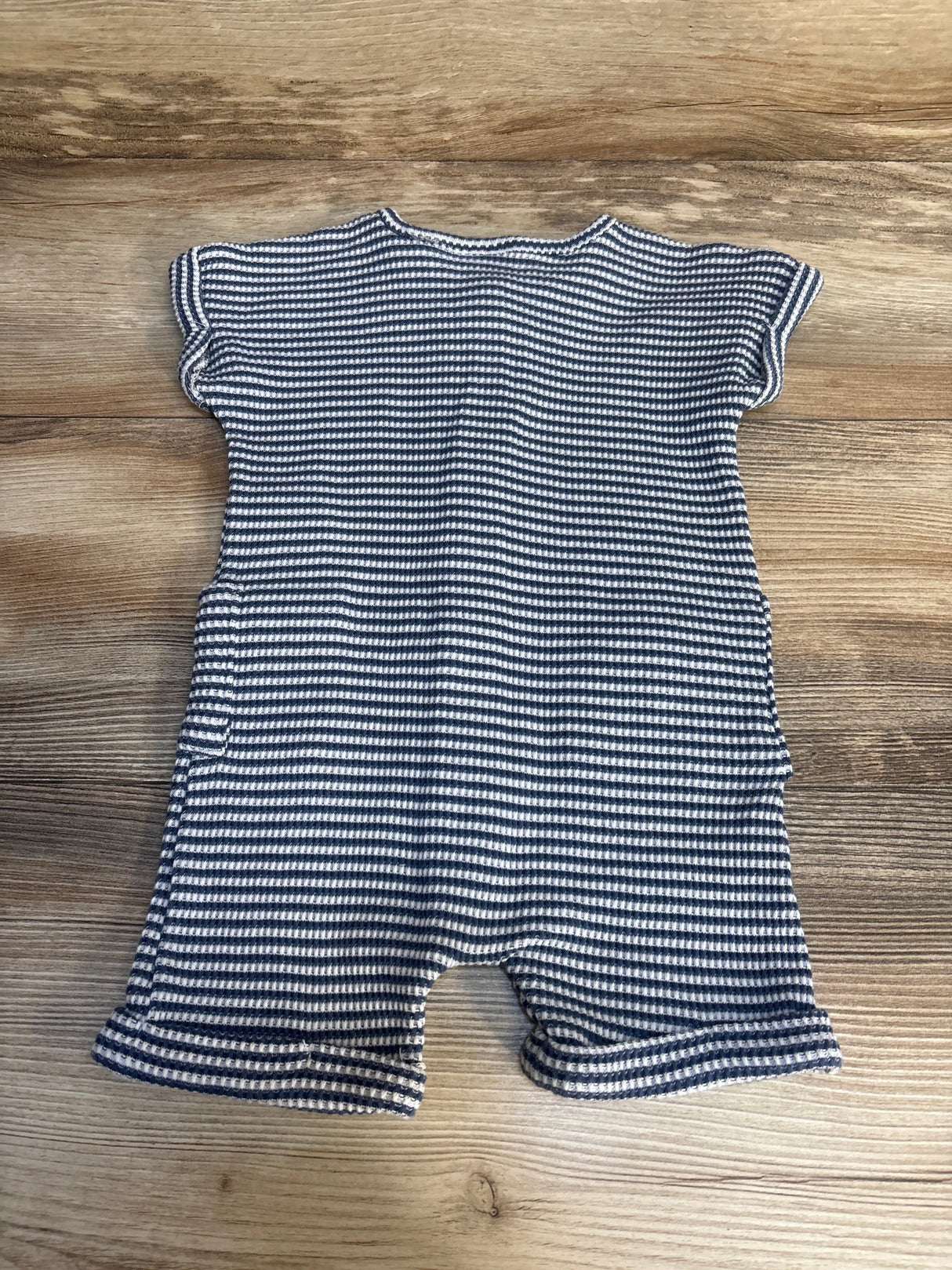 Disney Baby Striped Waffle Knit Romper Blue sz 12m