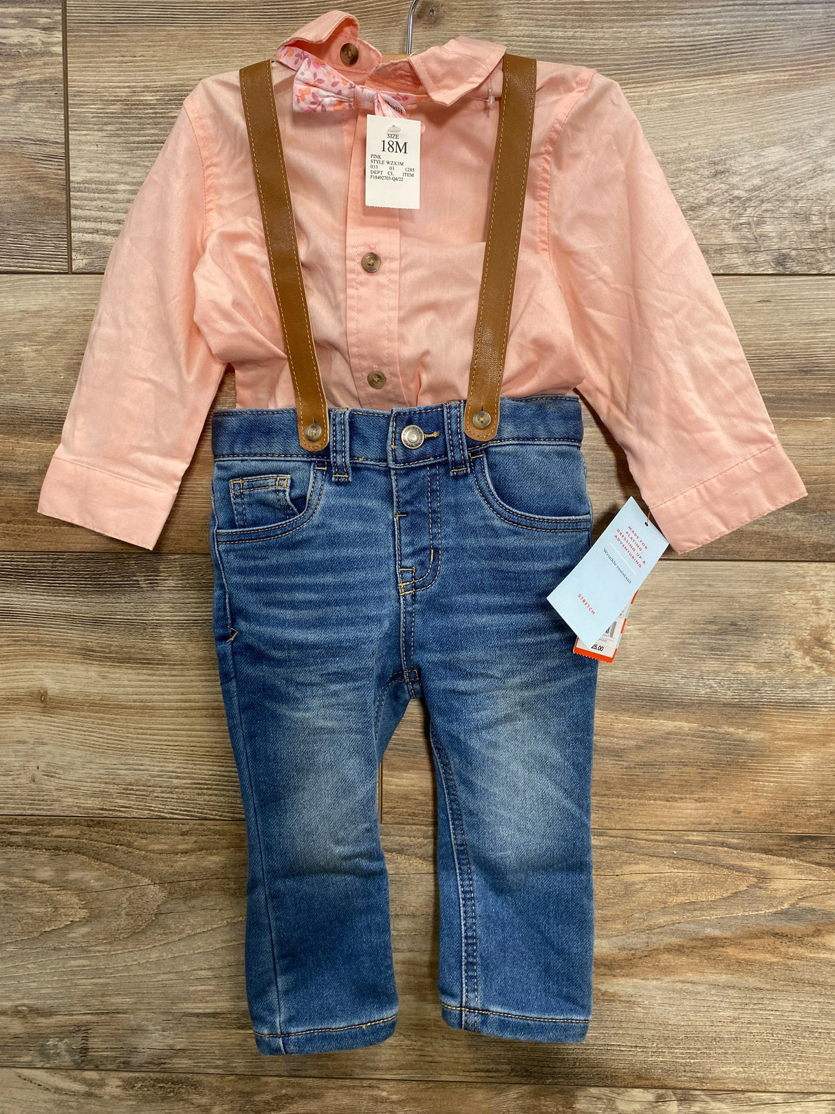 NEW Cat & Jack 4pc Suspender Set Pink sz 18m - Me n Mommy To Be
