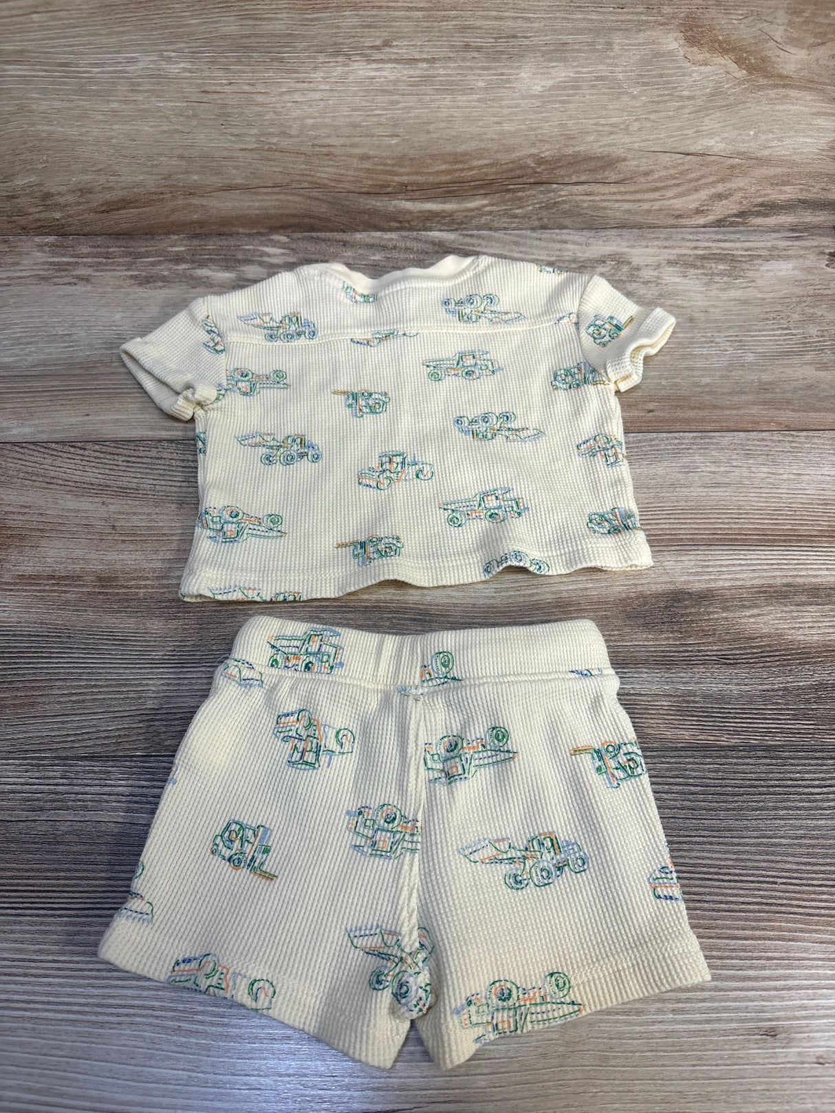 Old Navy 2pc Waffle Truck Shirt & Bottoms Set Yellow sz 0-3m