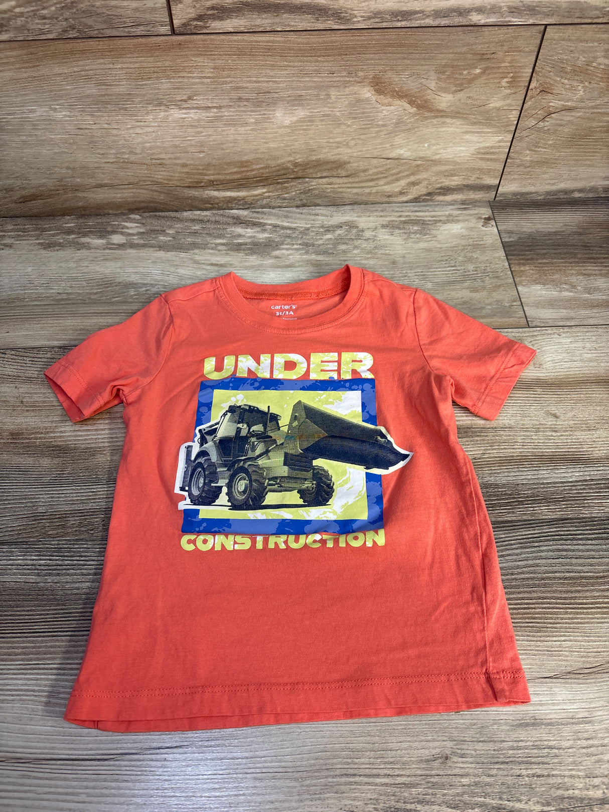 Carter's Under Construction Shirt Orange sz 3T