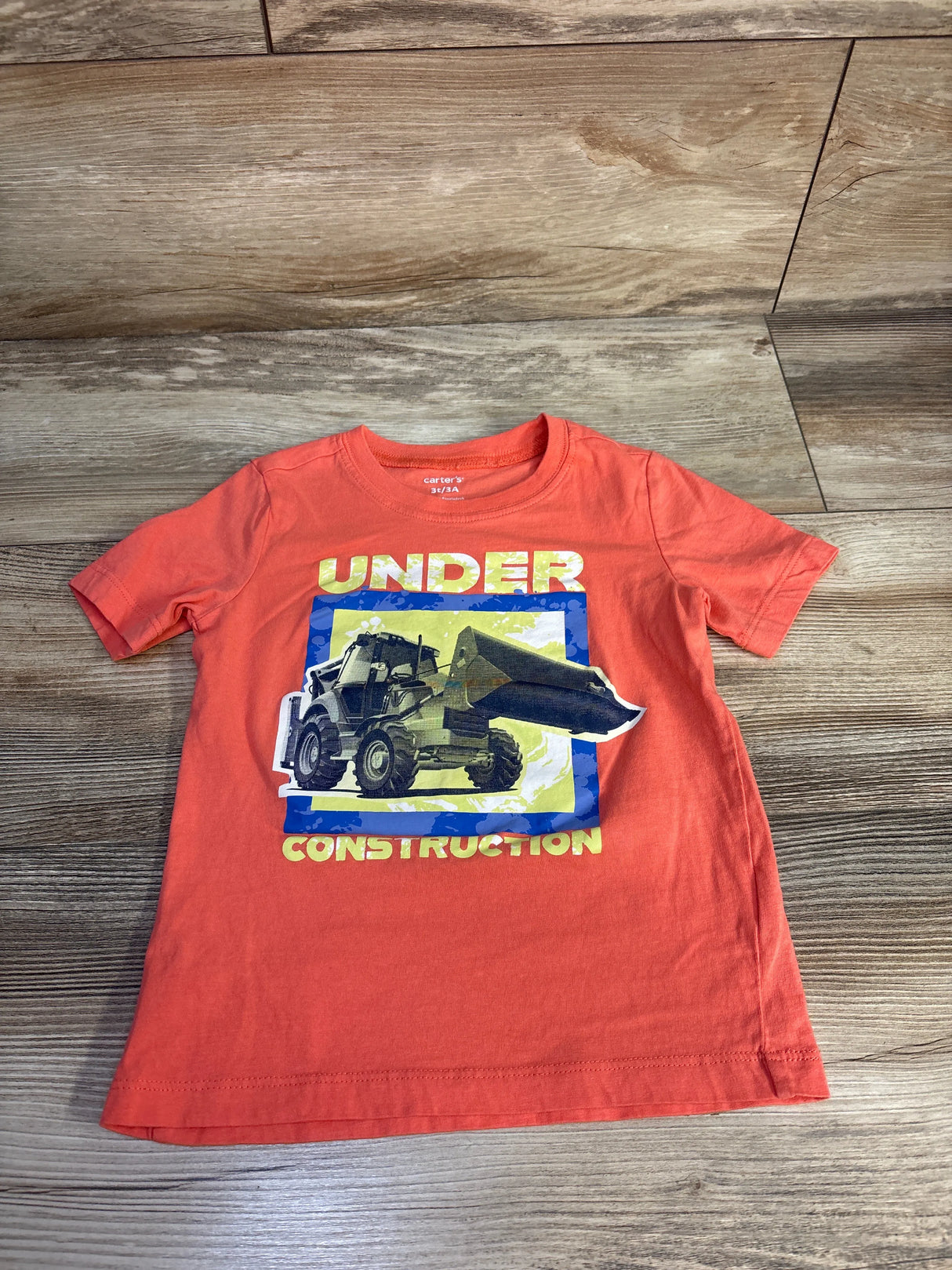 Carter's Under Construction Shirt Orange sz 3T