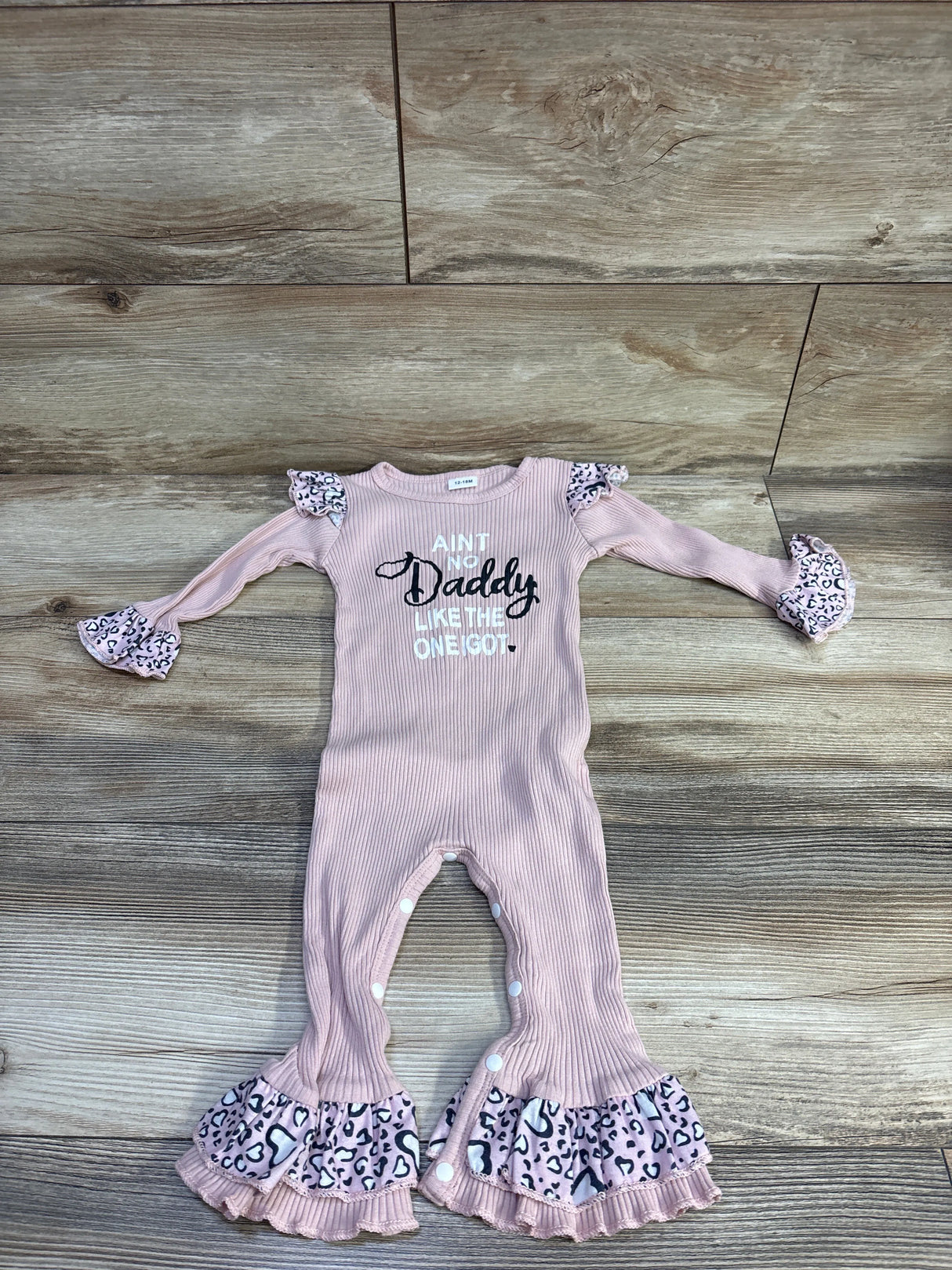 Ain't No Daddy Like The One I Got Ribbed Coverall Pink sz 12-18m