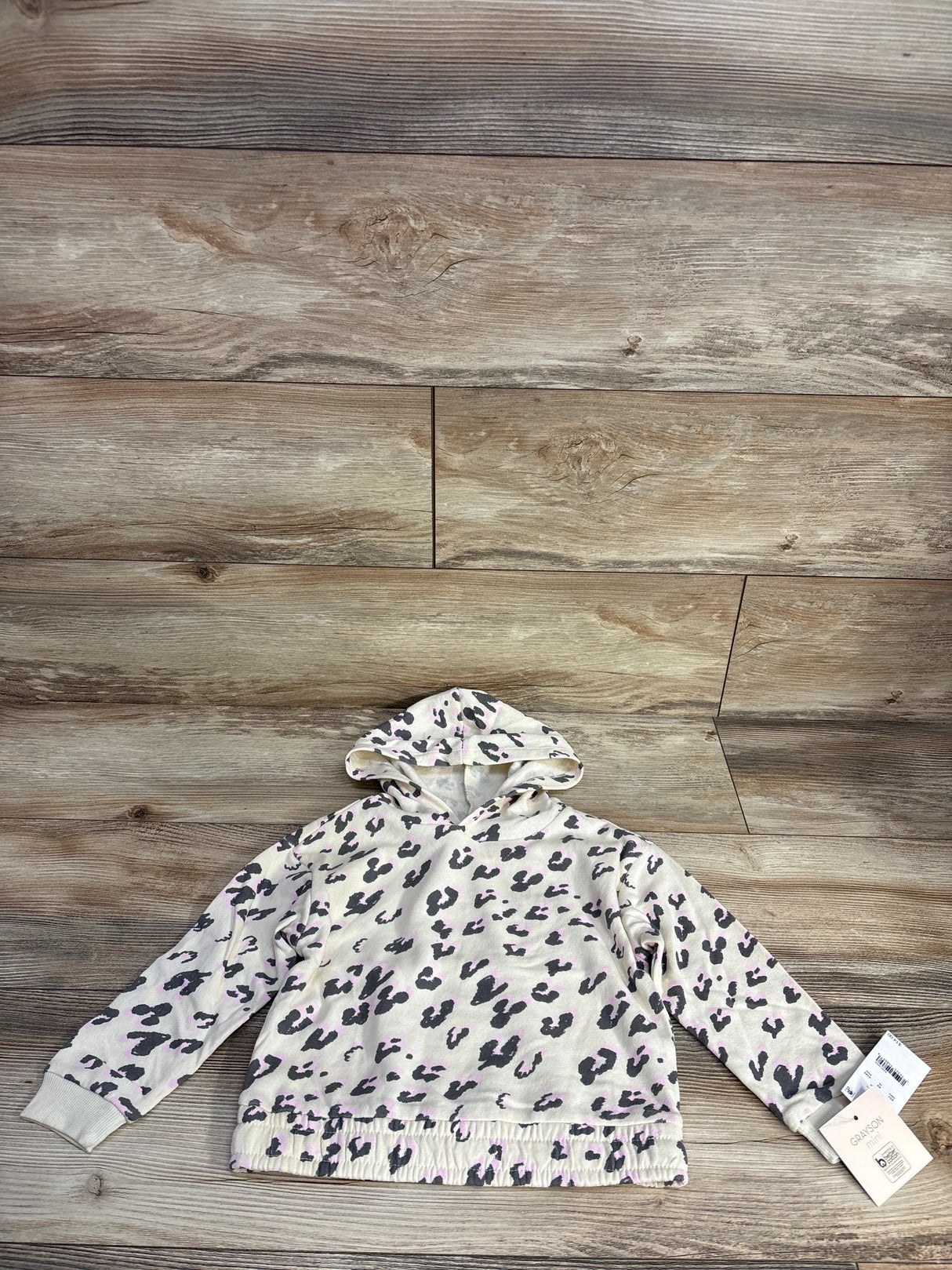 NEW Grayson Mini Leopard Print Pull Over Sweater Off-White sz 3T