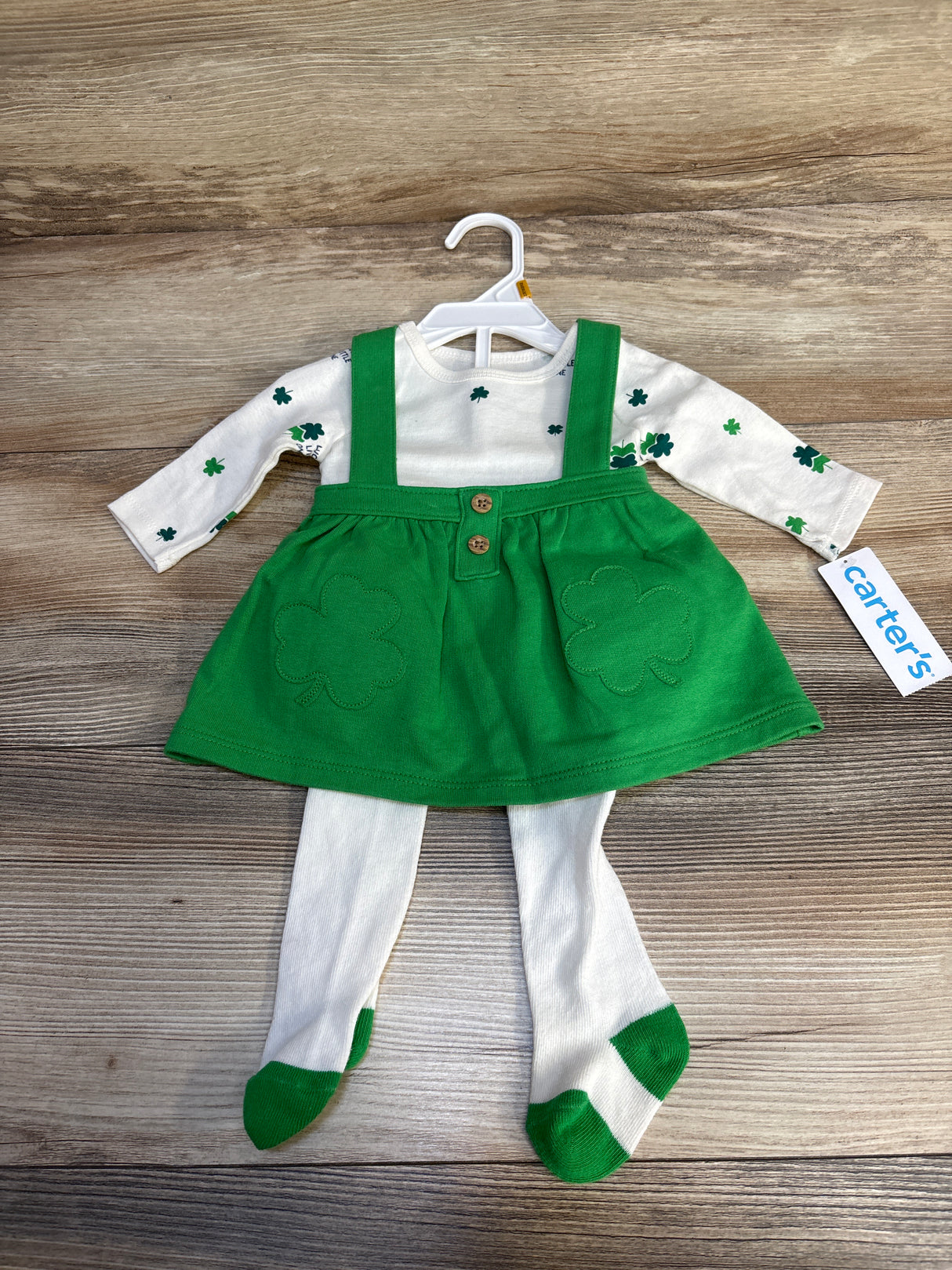 NEW Carter's 3pc Shamrock Skirtall Set Ivory sz Newborn