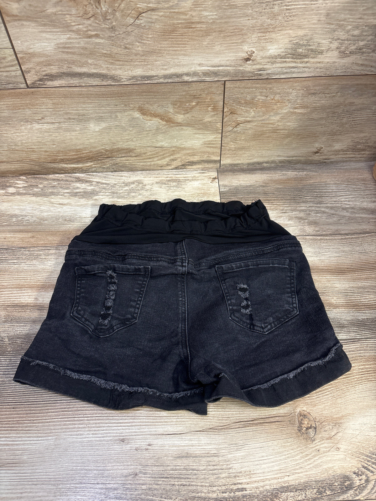 Shein Maternity Full Panel Denim Shorts Black sz Small