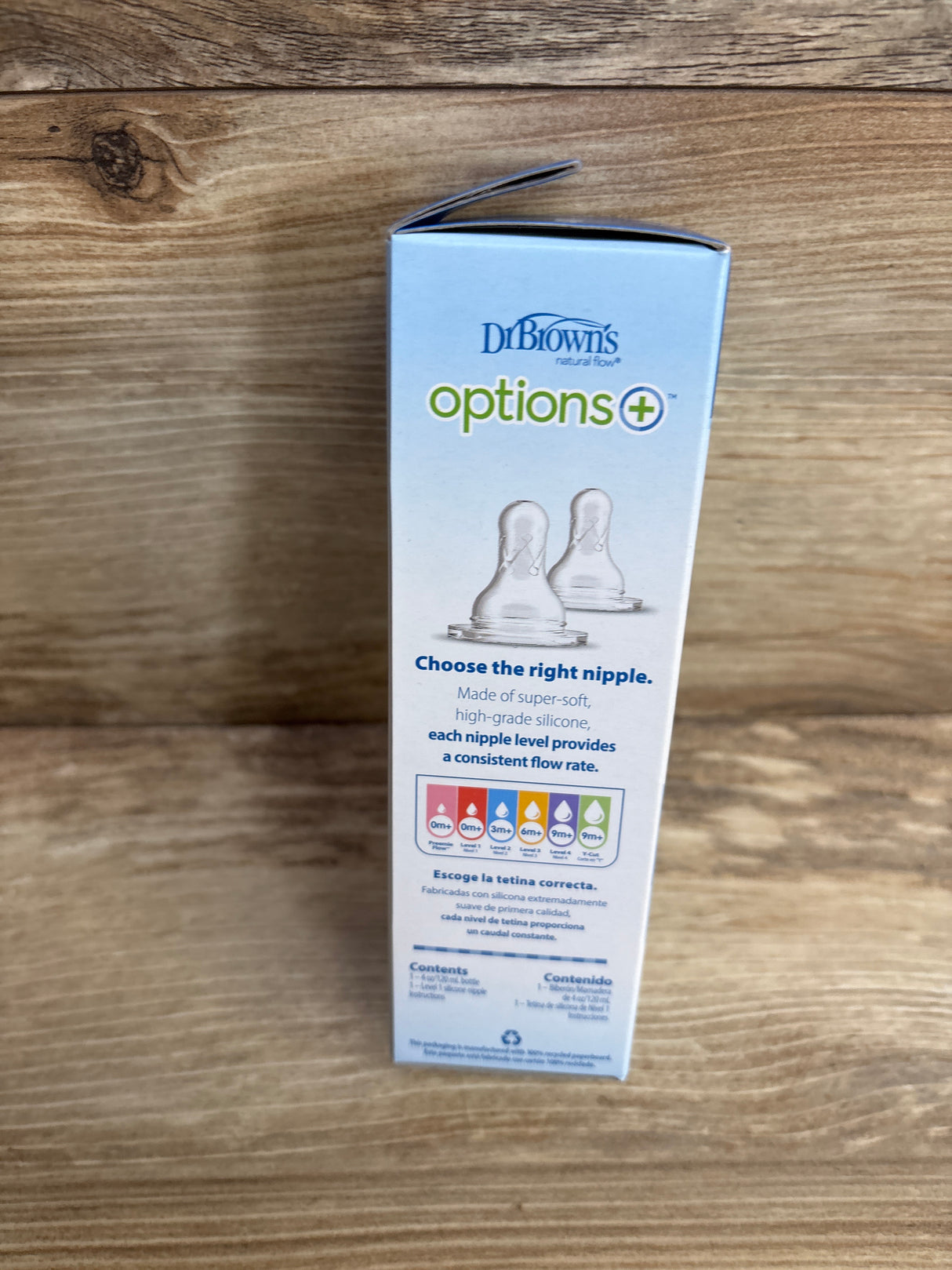 NEW Dr. Brown's Natural Flow Narrow Baby Bottle w/ Level 1 Slow Flow Nipple, 4oz