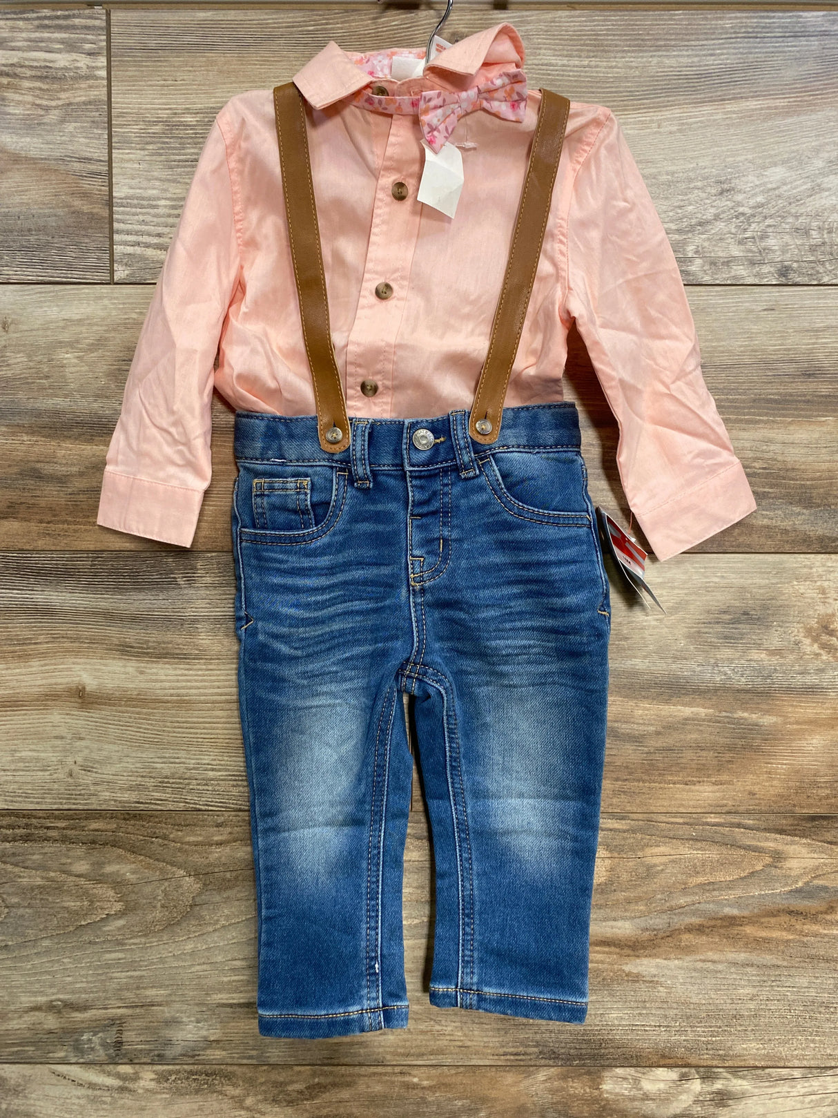 NEW Cat & Jack 4pc Suspender Set Pink sz 18m - Me n Mommy To Be