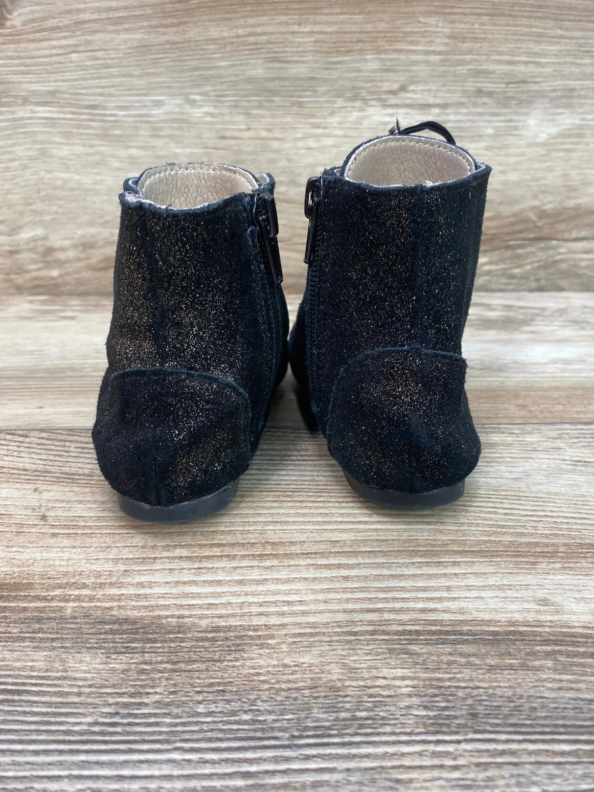 Spellbound Black Glitter Combat Boots with Side Zipper Sz 8c - Me n Mommy To Be