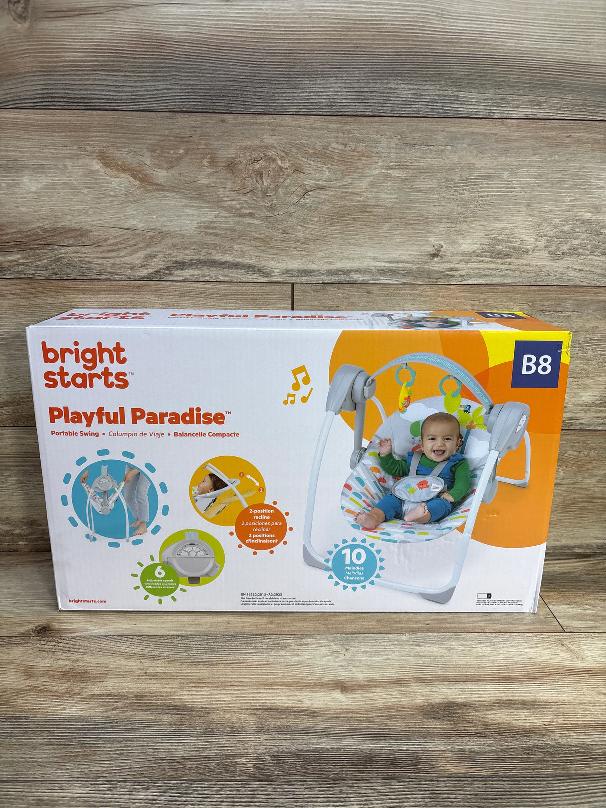 NEW Bright Starts Playful Paradise Portable Compact Baby Swing