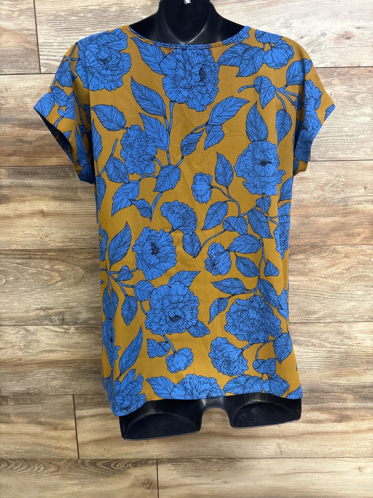 Motherhood Maternity Floral V-Neck Shirt Caramel sz Small