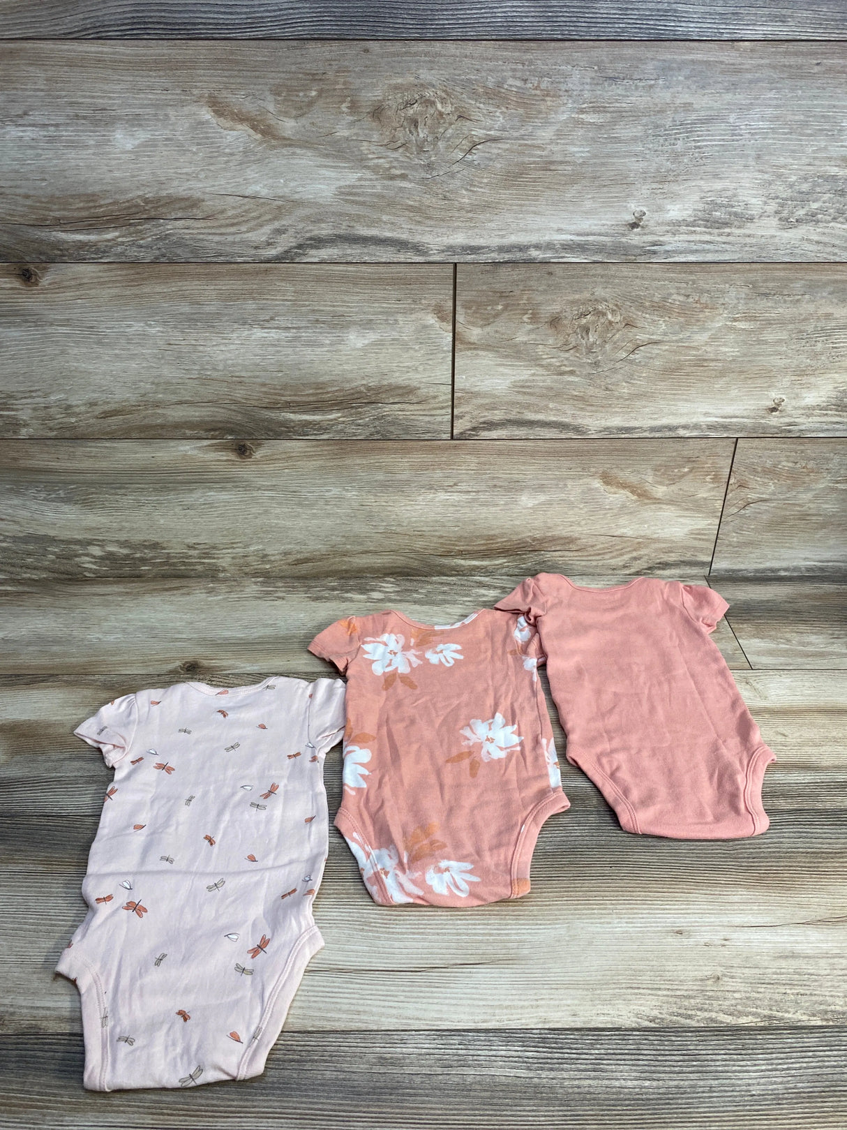 Carter's 3pk Smiles & Sunshine Bodysuit Set Peach sz 6m